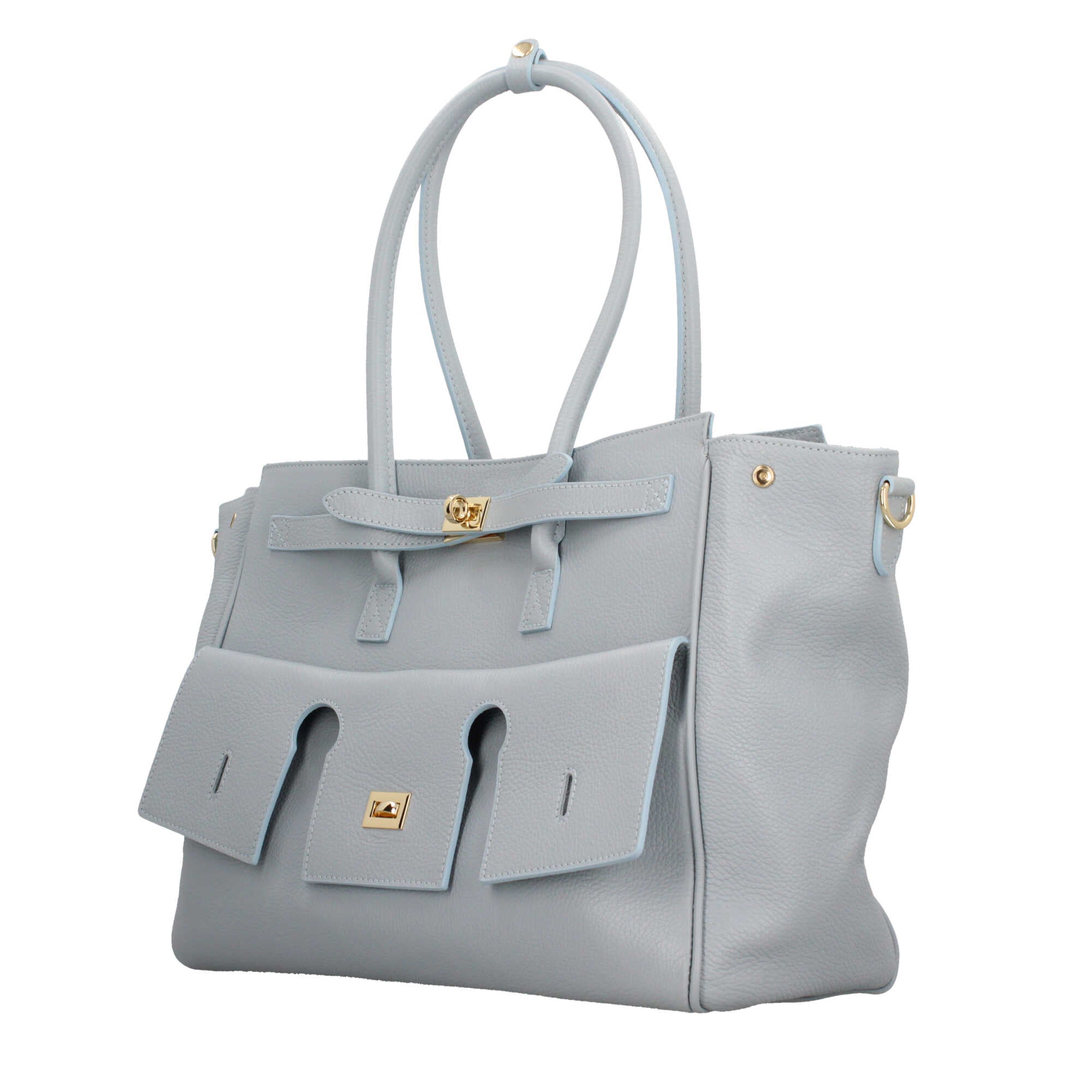 Borsa Made in Italy in vera pelle a spalla con design strutturato