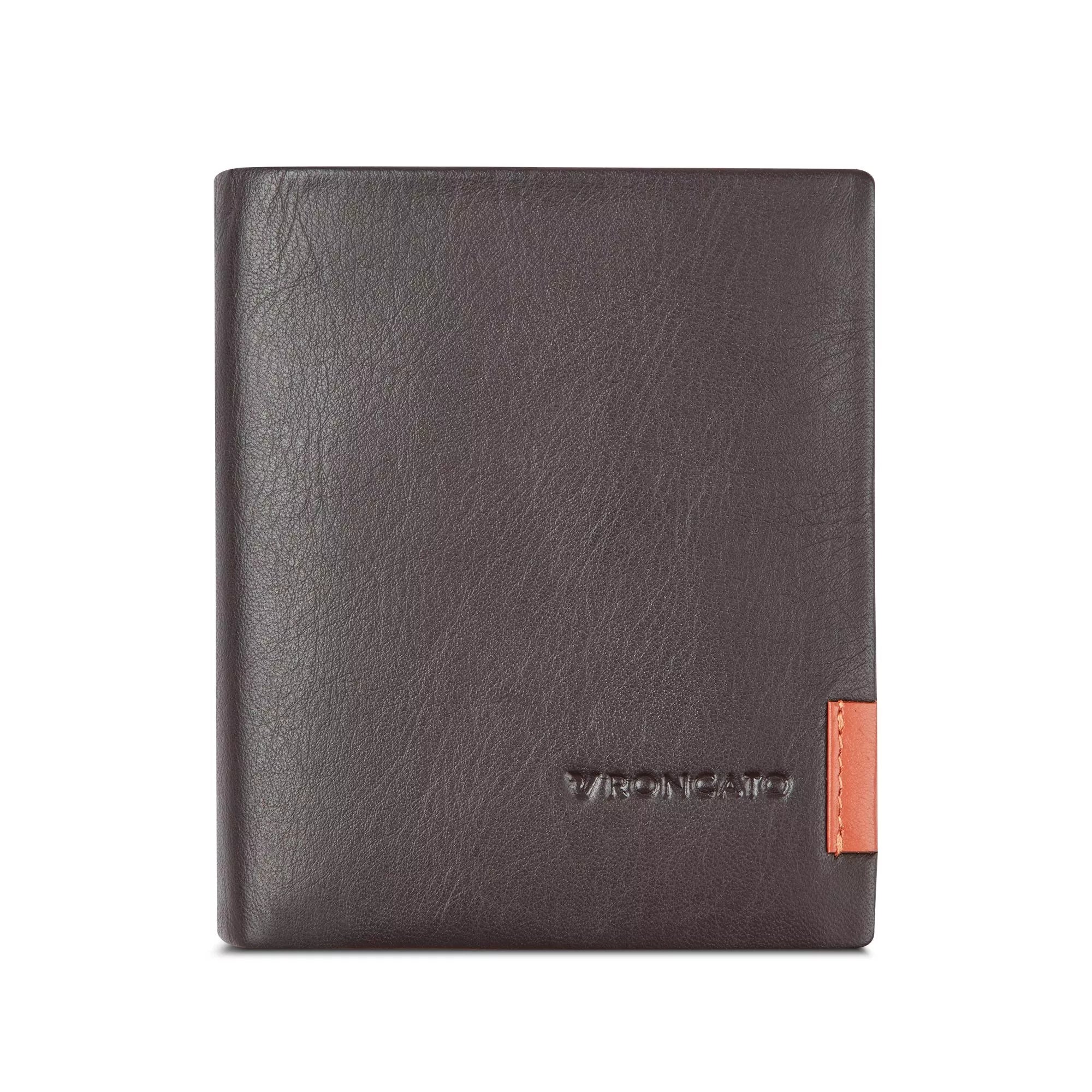 Portafoglio verticale uomo Roncato in pelle con inserto