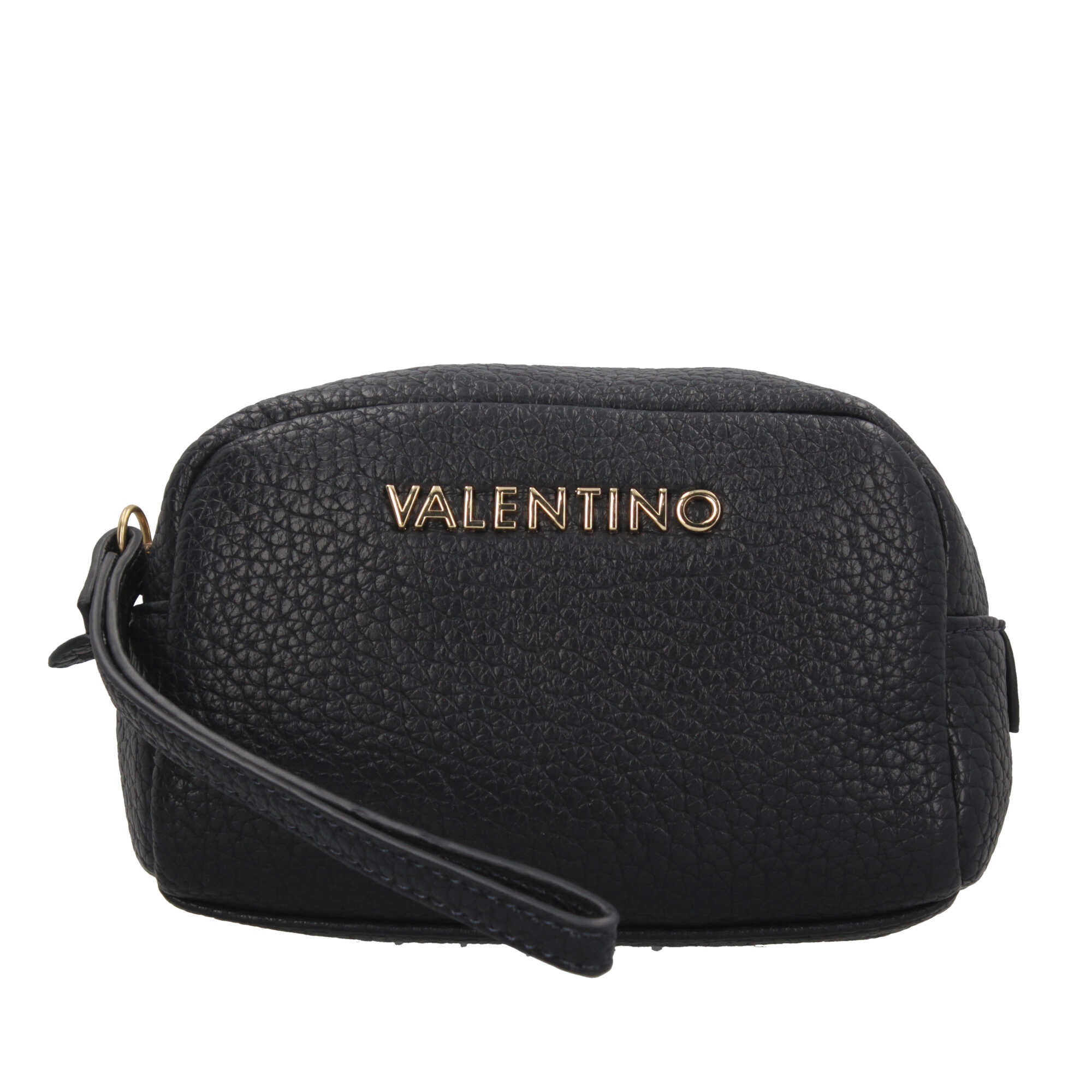 Valentino beauty case compatto con logo e zip