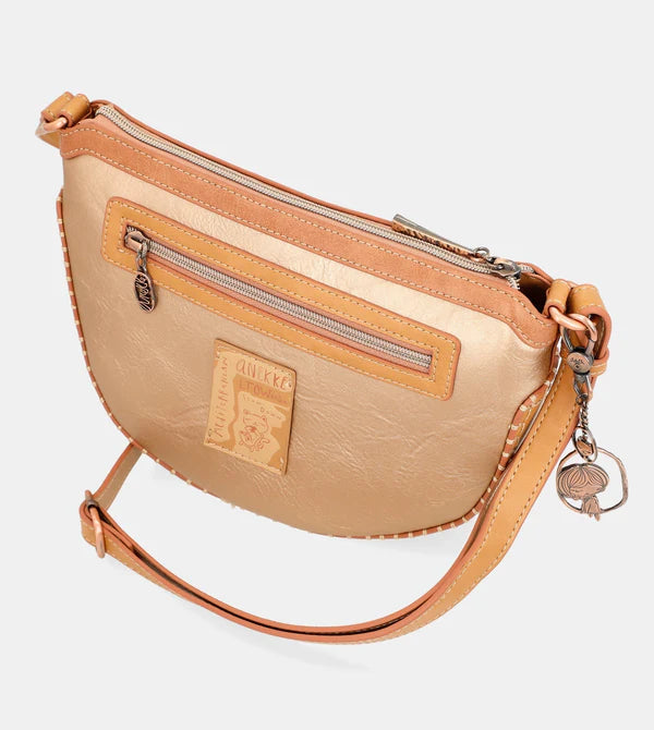 Borsa a tracolla Anekke Relax a mezza luna con stampa illustrata Marrone TU | Giò Fashion