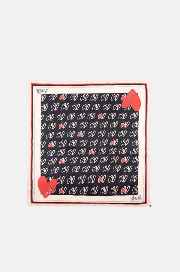 Foulard Anekke quadrato con cuori Rosso TU | Giò Fashion