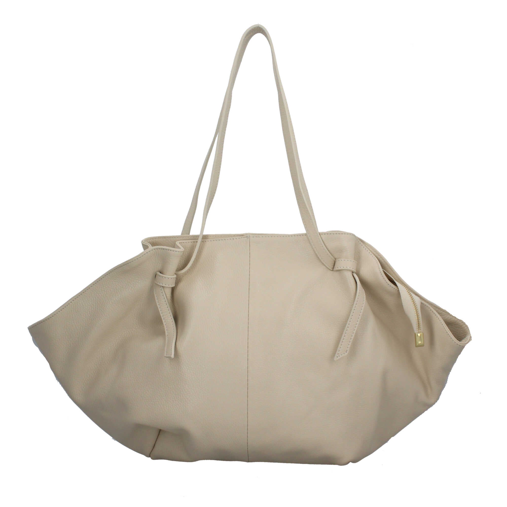 Borsa Made in Italy morbida in vera pelle con doppio manico