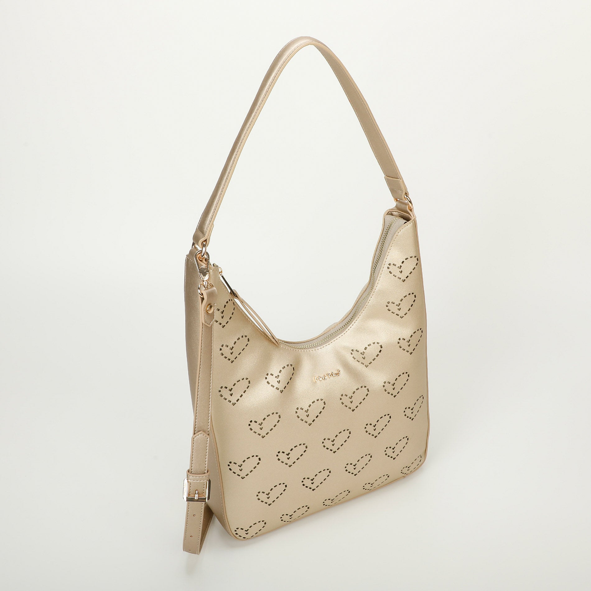 Mimi Mua Borsa a Spalla con Motivo Cuori Traforati