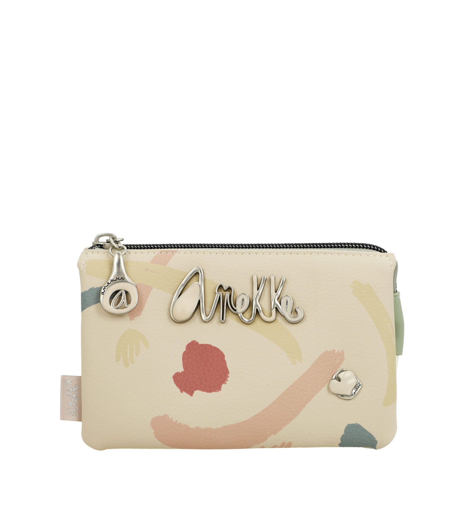 Portafoglio Anekke compatto con zip e dettagli eleganti Beige TU | Giò Fashion