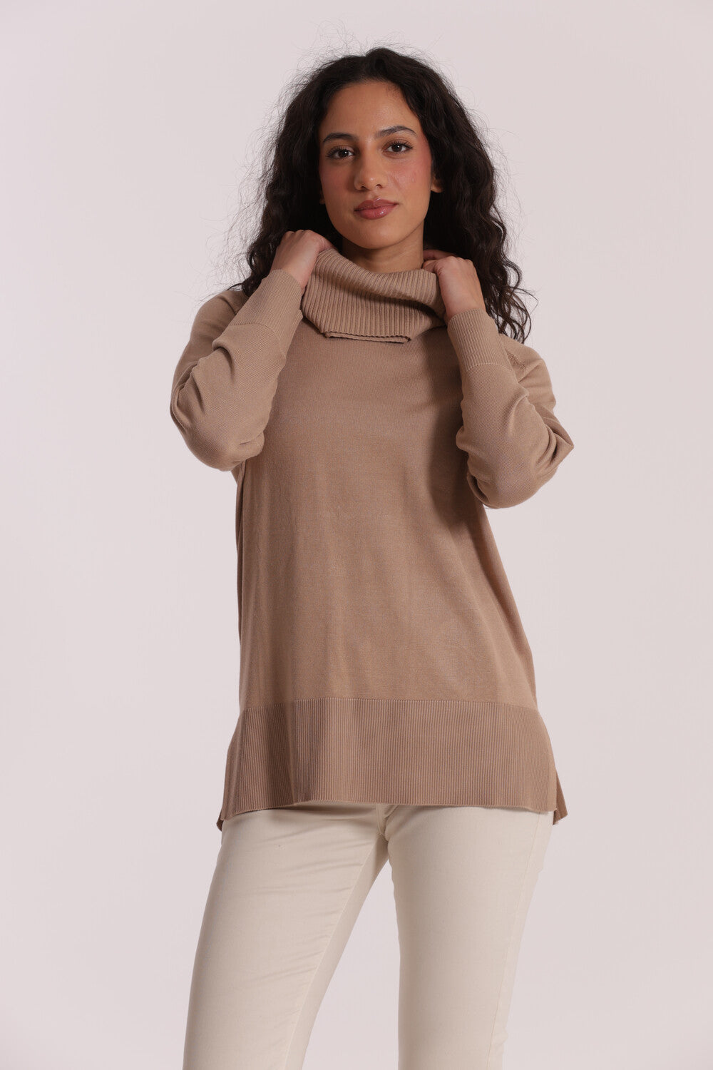 Maglione Mimi Mua donna a collo alto Beige M | Giò Fashion