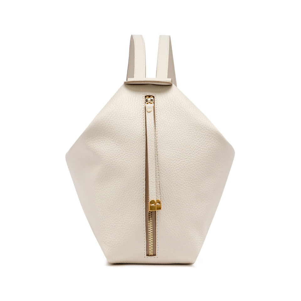 Zaino Gianni Chiarini in pelle martellata con zip laterali Bianco TU | Giò Fashion