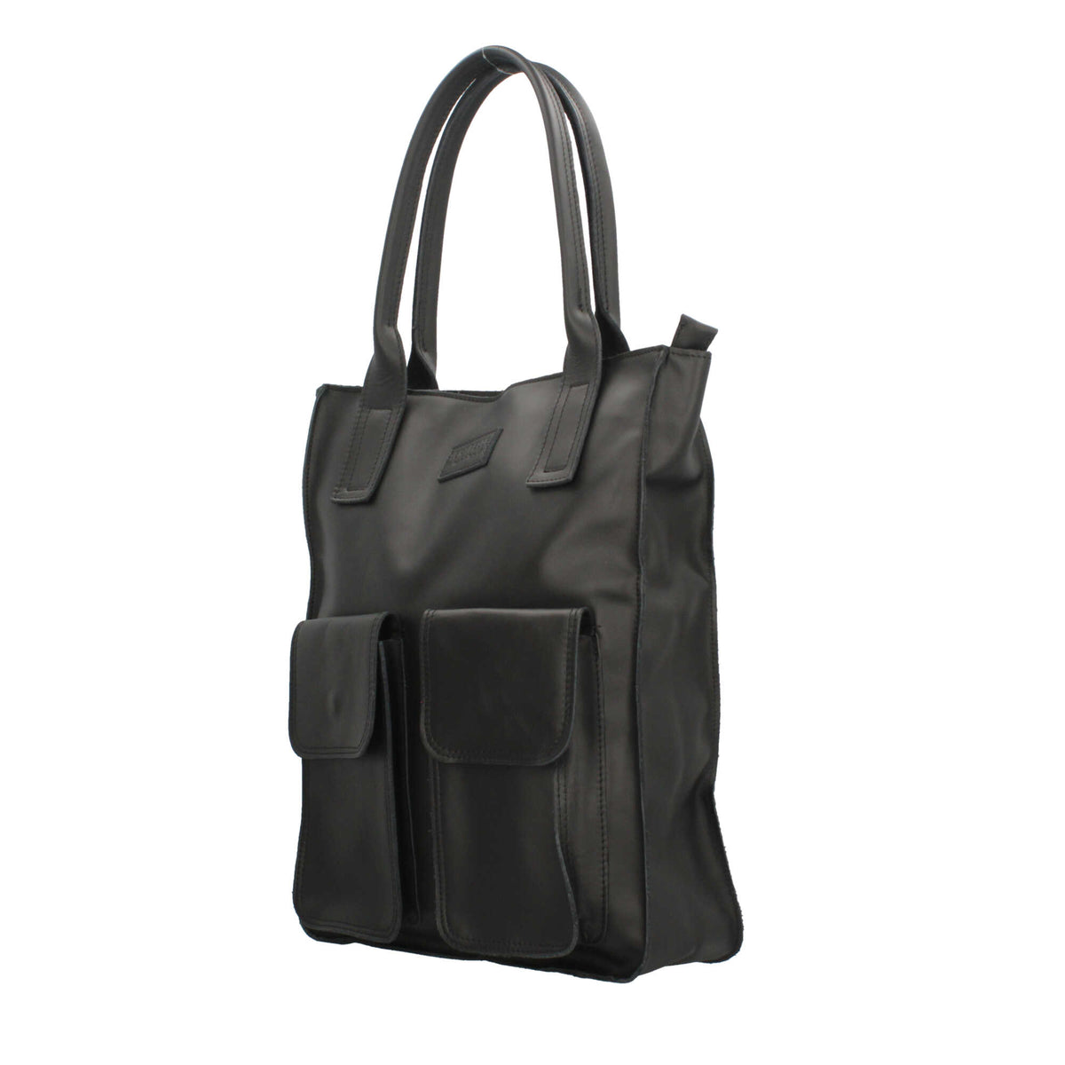 Borsa Made in Italy shopper in vera pelle con manici lunghi Nero TU | Giò Fashion