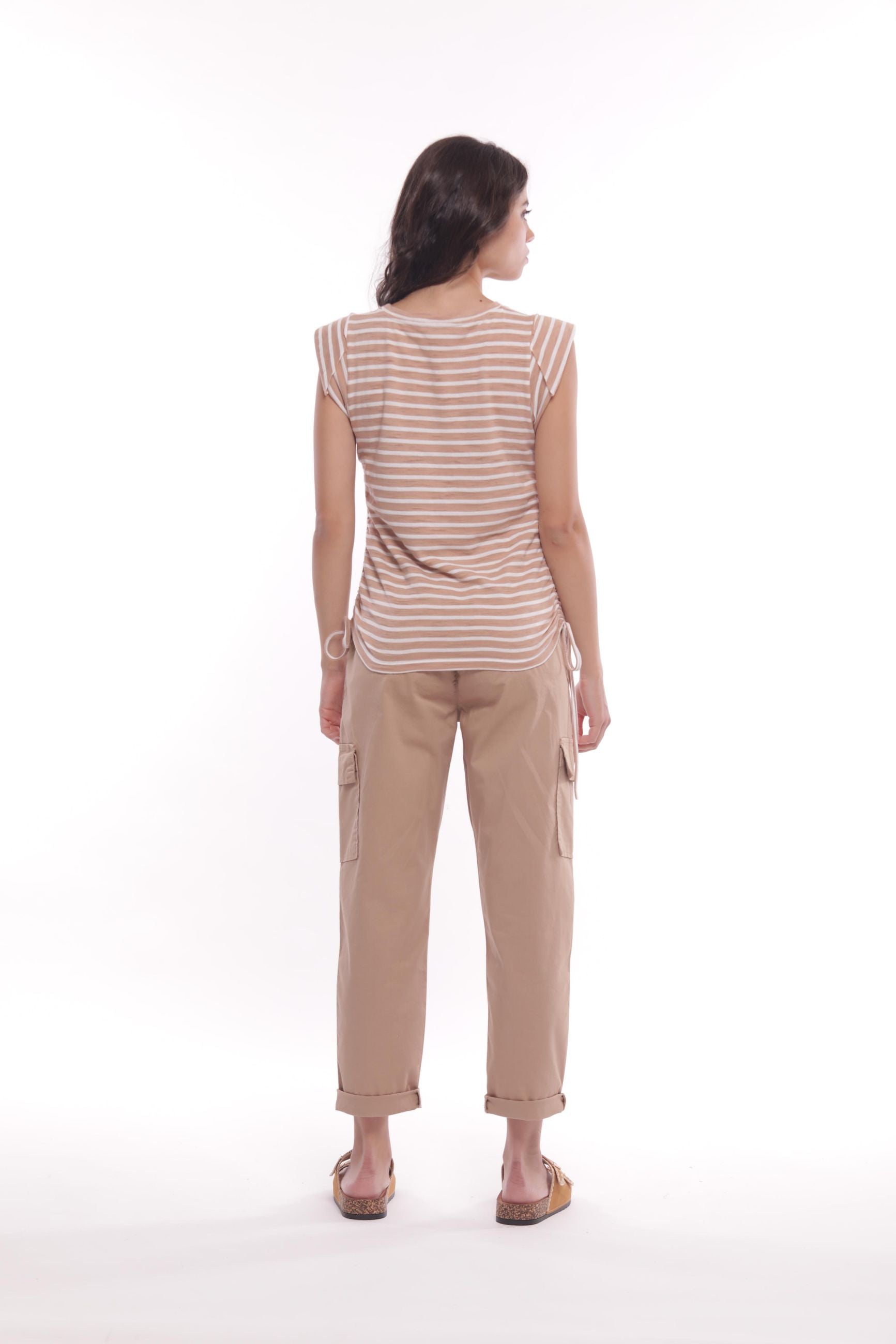 Minimua Pantalone Cargo in Gabardina di Cotone