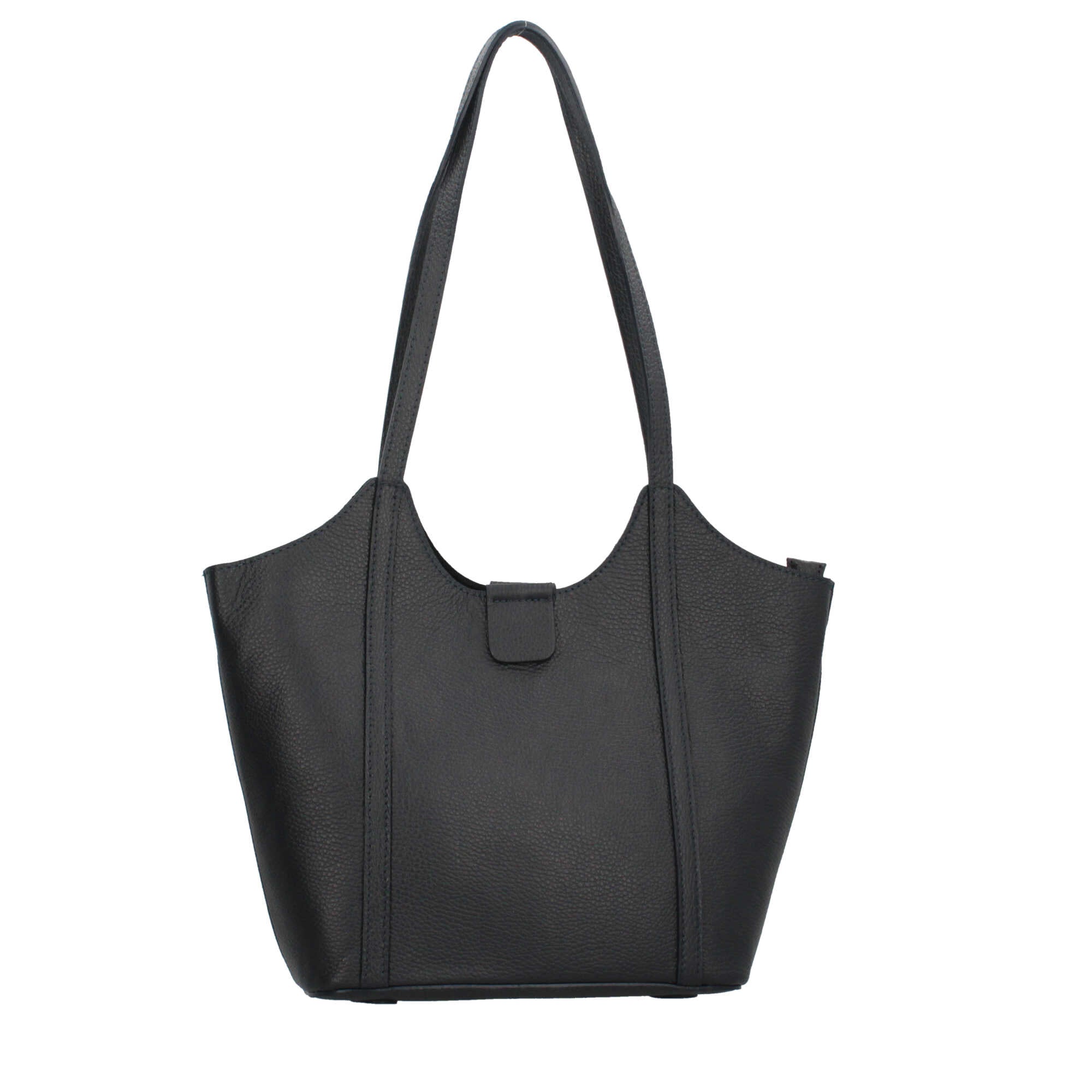 Borsa Made in Italy a spalla in vera pelle con linea affusolata