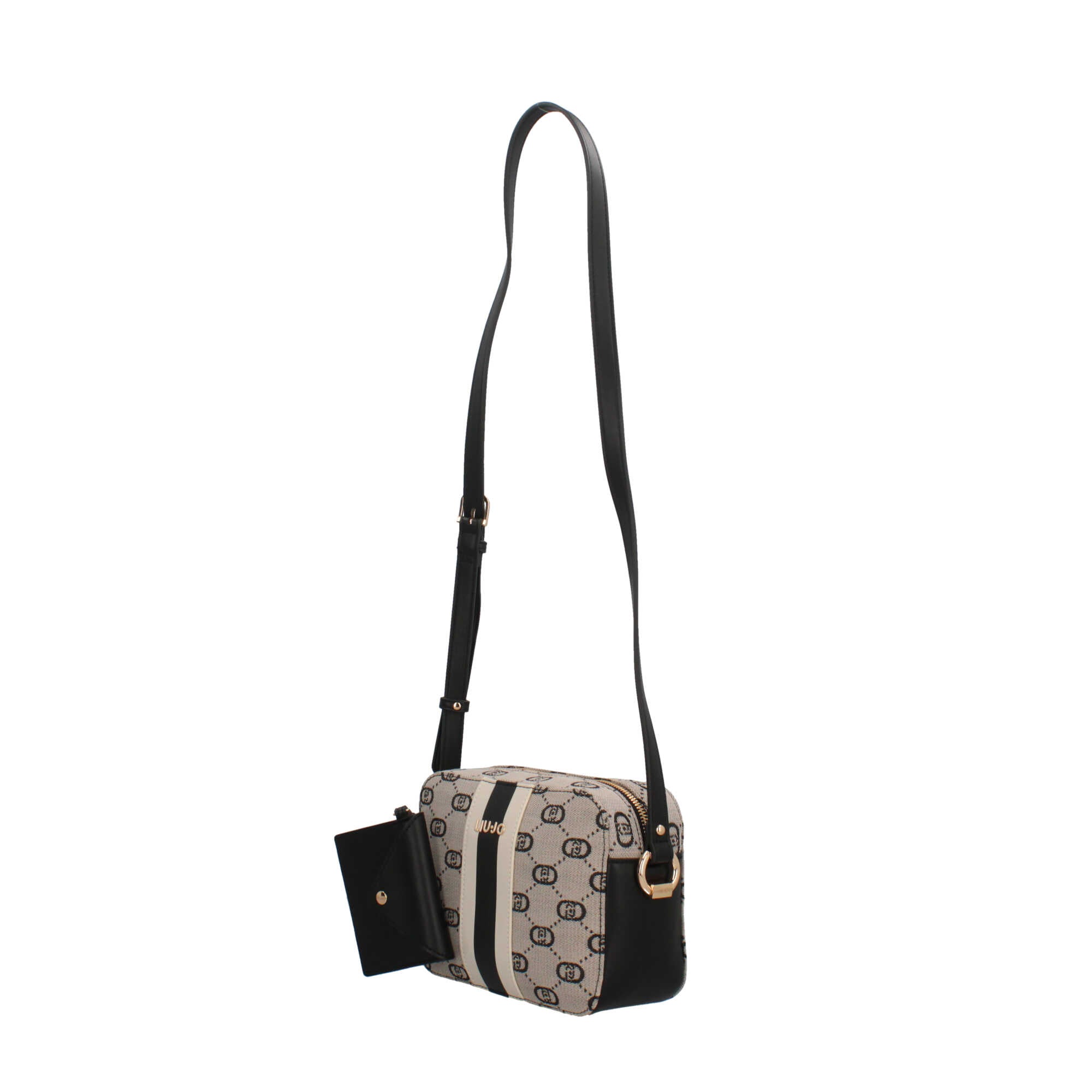 Borsa a Tracolla Donna Liu Jo in Tessuto Monogram con Pochette Abbinata Nero TU | Giò Fashion