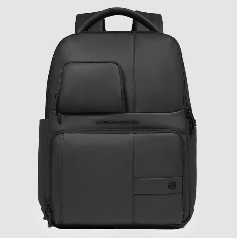 Zaino porta computer Piquadro da uomo in tessuto gommato con tasche organizzate