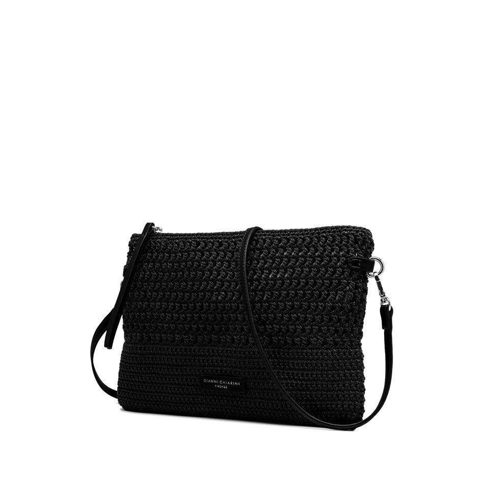 Pochette Gianni Chiarini in tessuto uncinetto con tracolla removibile