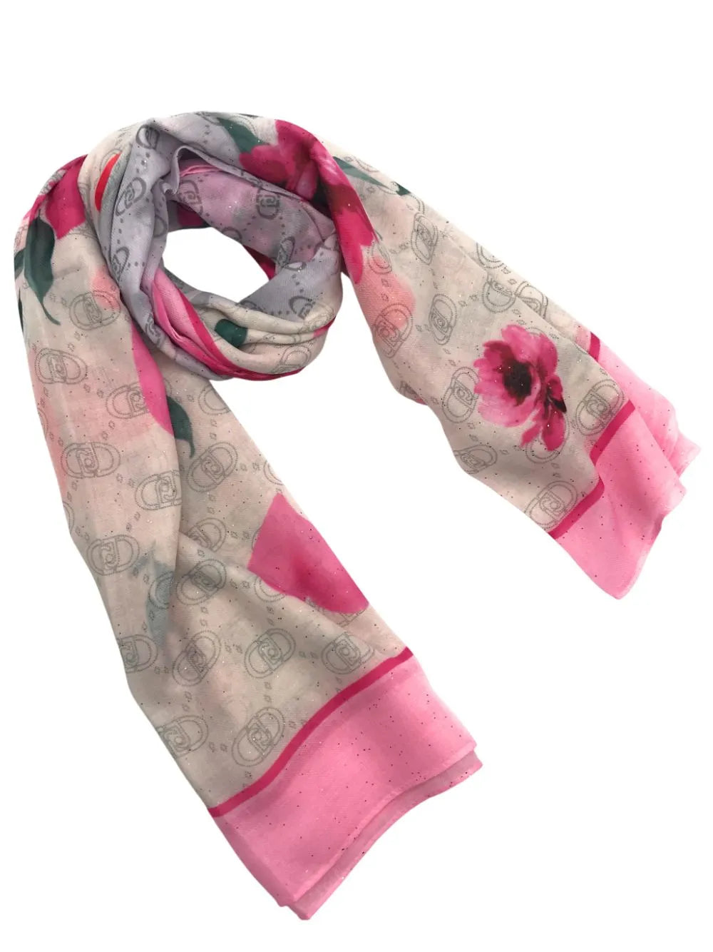 Foulard Donna Liu Jo con Motivo Floreale e Logo Iconico