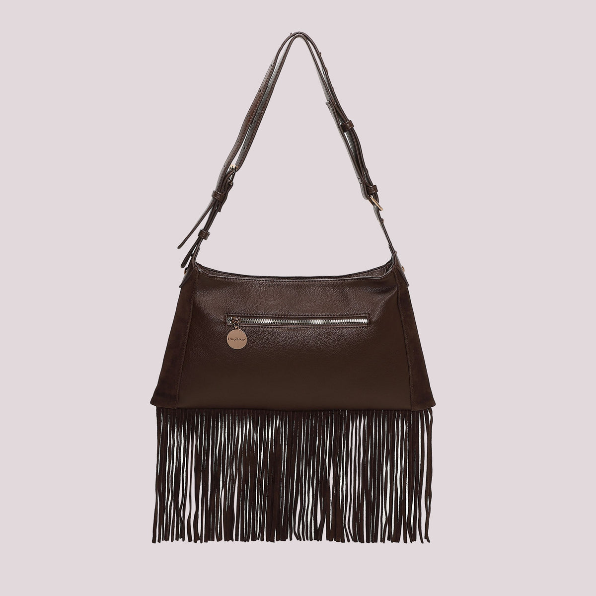 Mimi Muà Borsa a Tracolla Donna con Frange e Borchie – Borsa Casual Chic