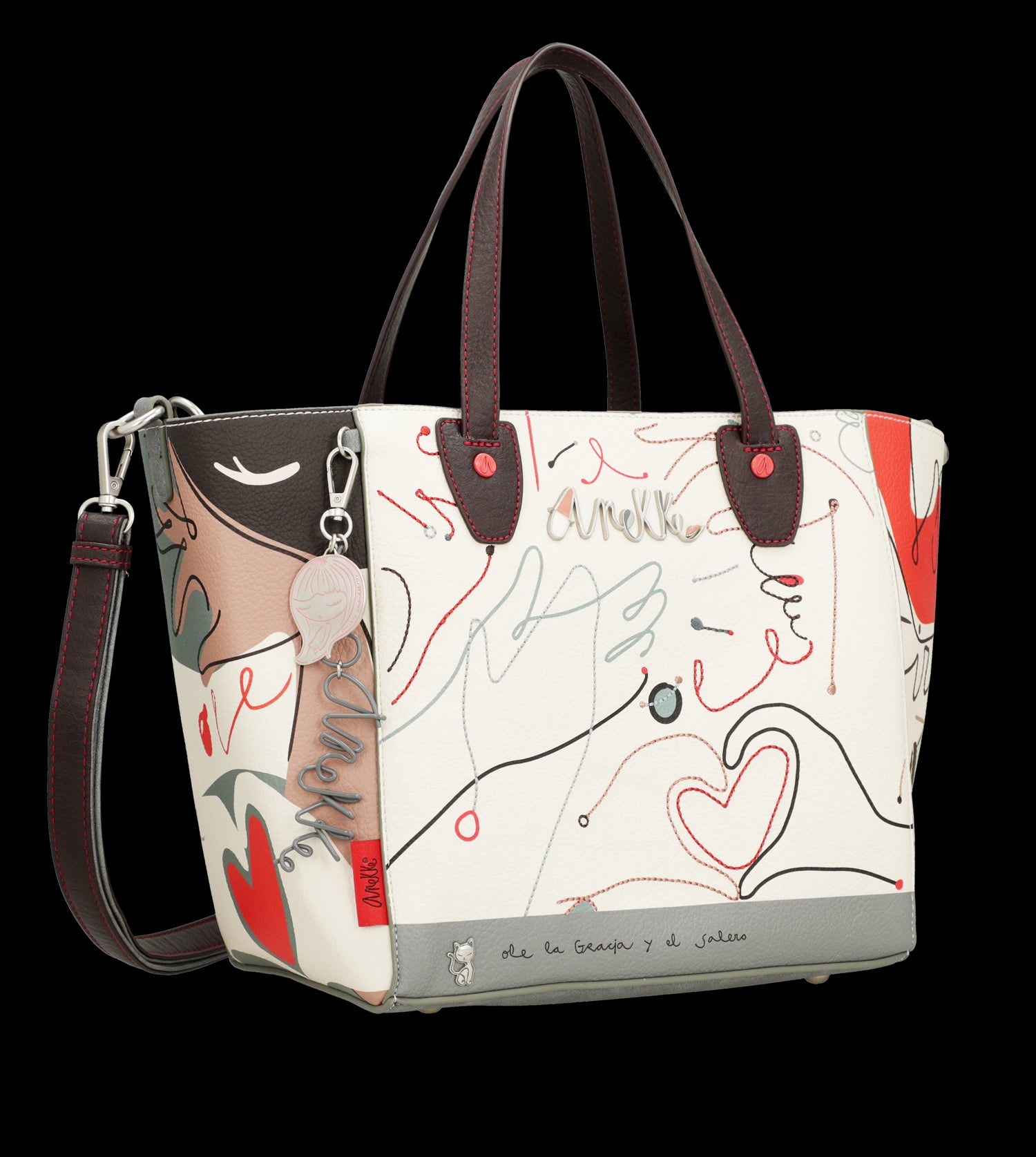 Borsa Anekke dallo stile artistico con doppio manico