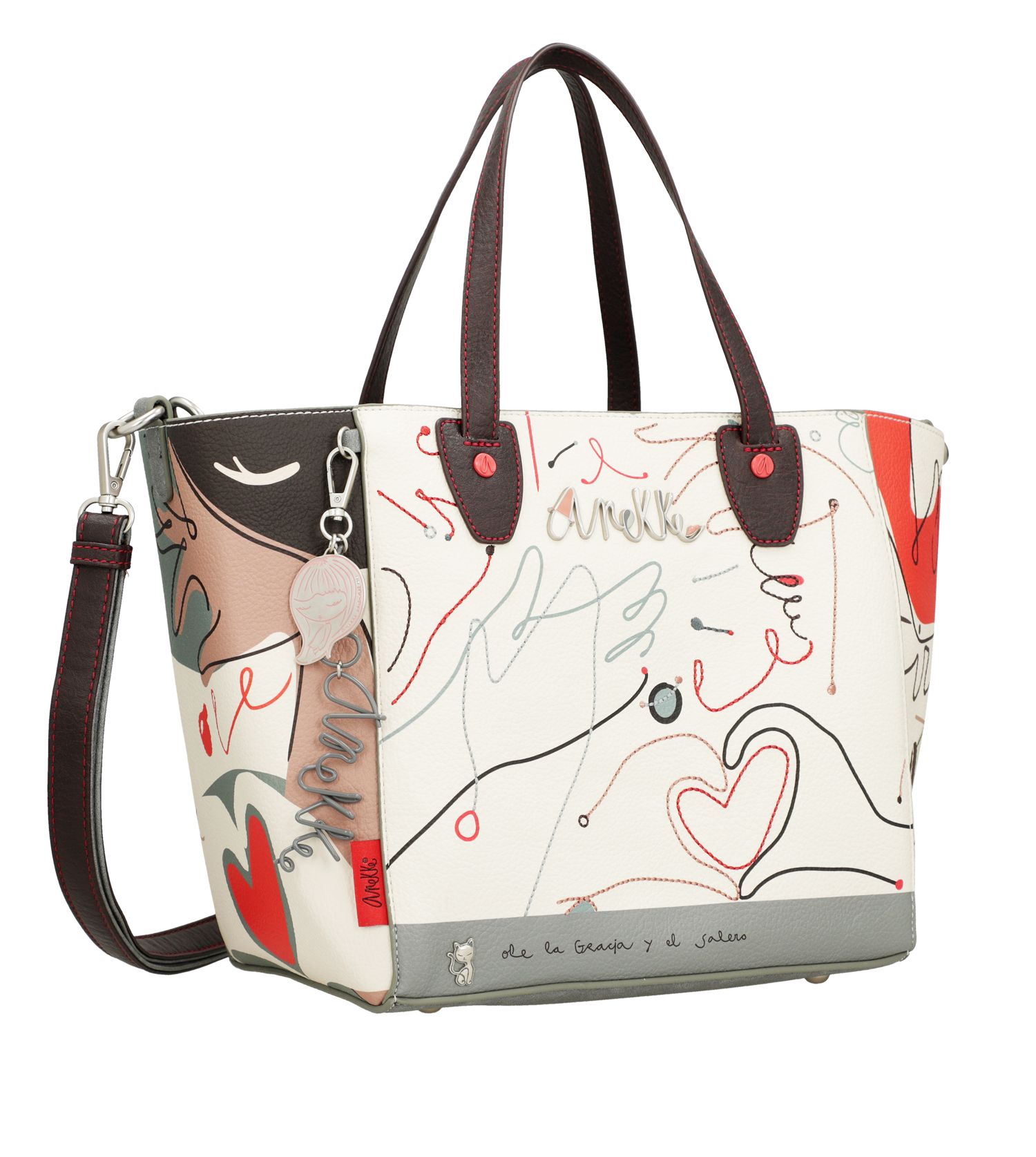 Borsa Anekke dallo stile artistico con doppio manico Bianco TU | Giò Fashion