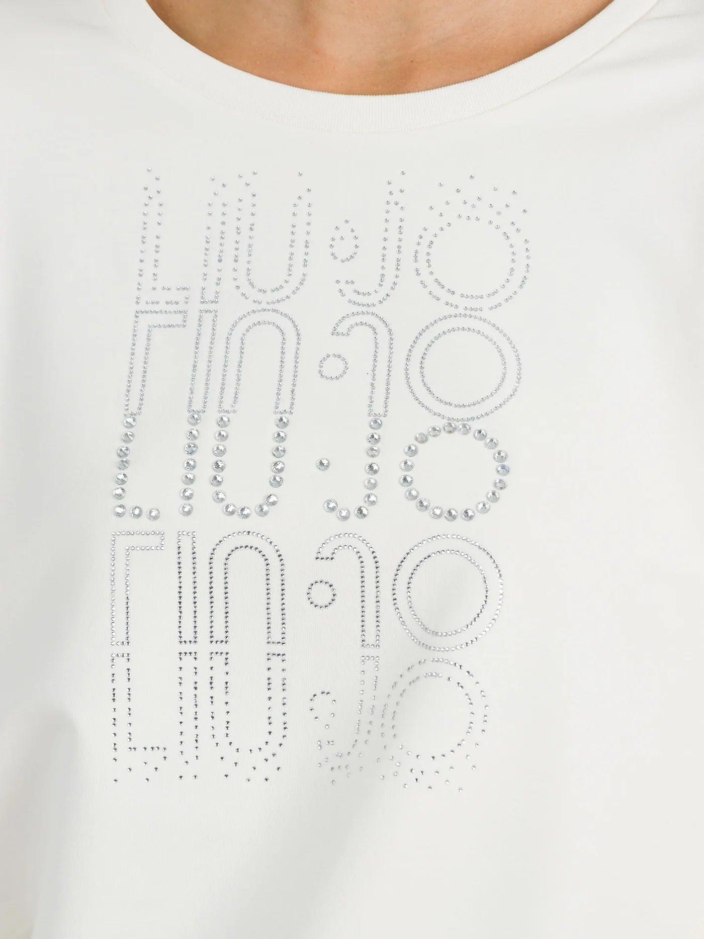 Liu Jo felpa girocollo con logo strass Bianco L | Giò Fashion