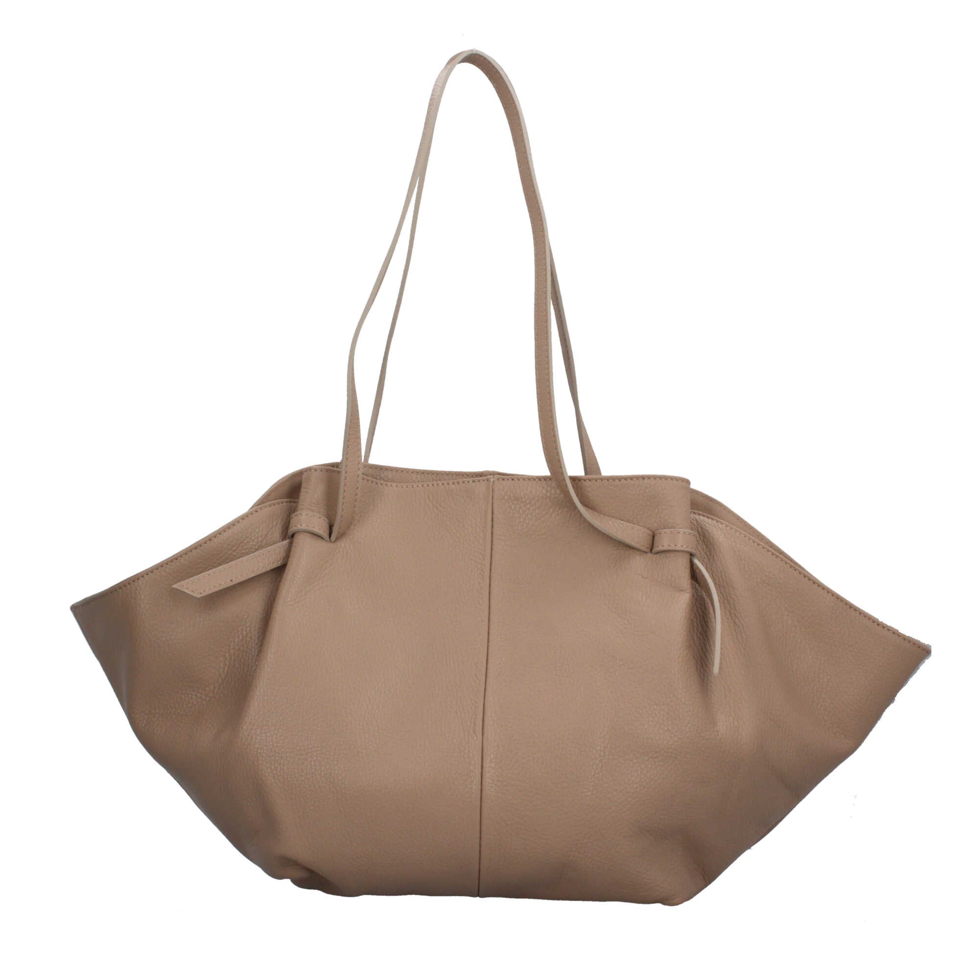 Borsa Made in Italy morbida in vera pelle con doppio manico