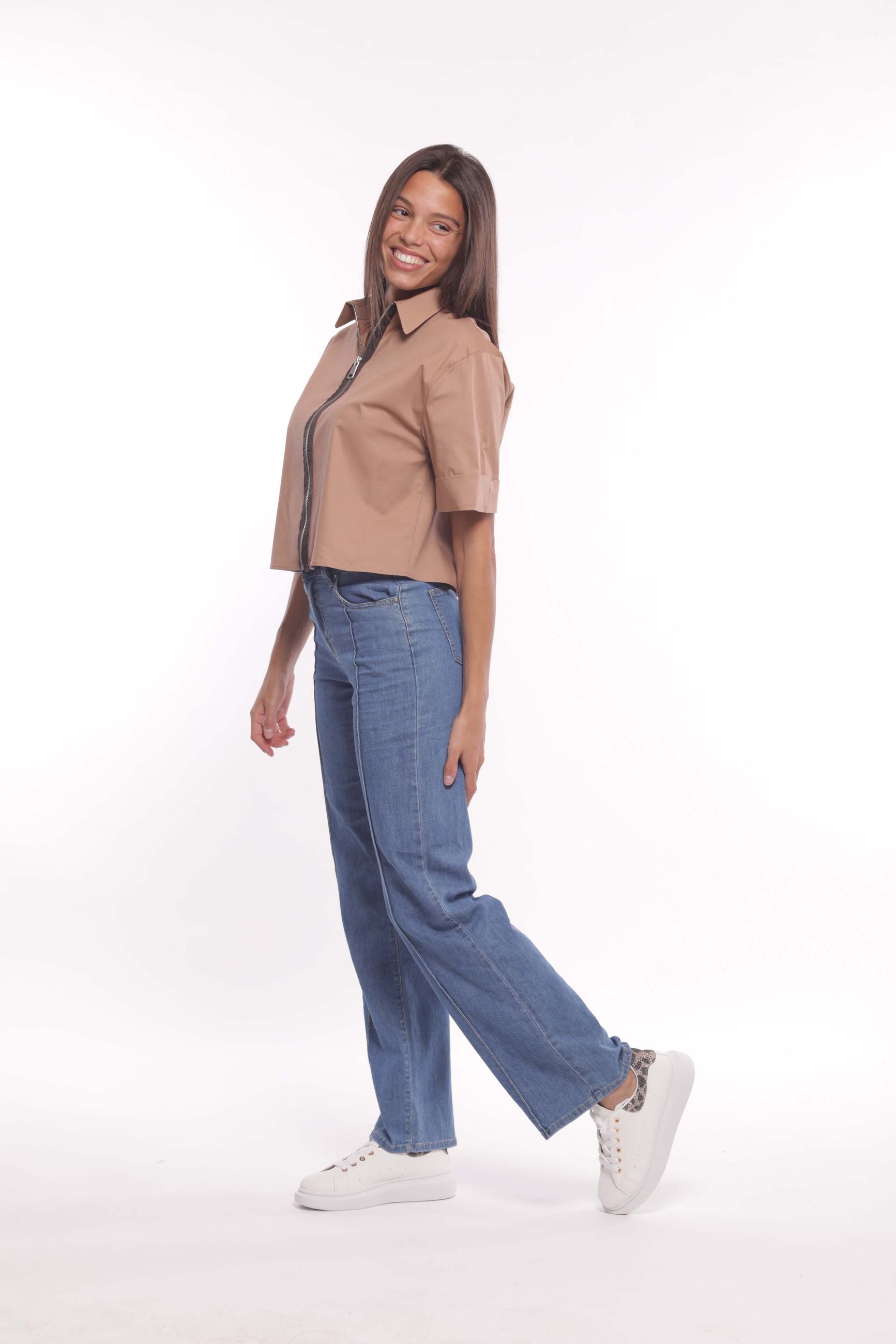 Mimi Mua Pantalone Palazzo in Chambray
