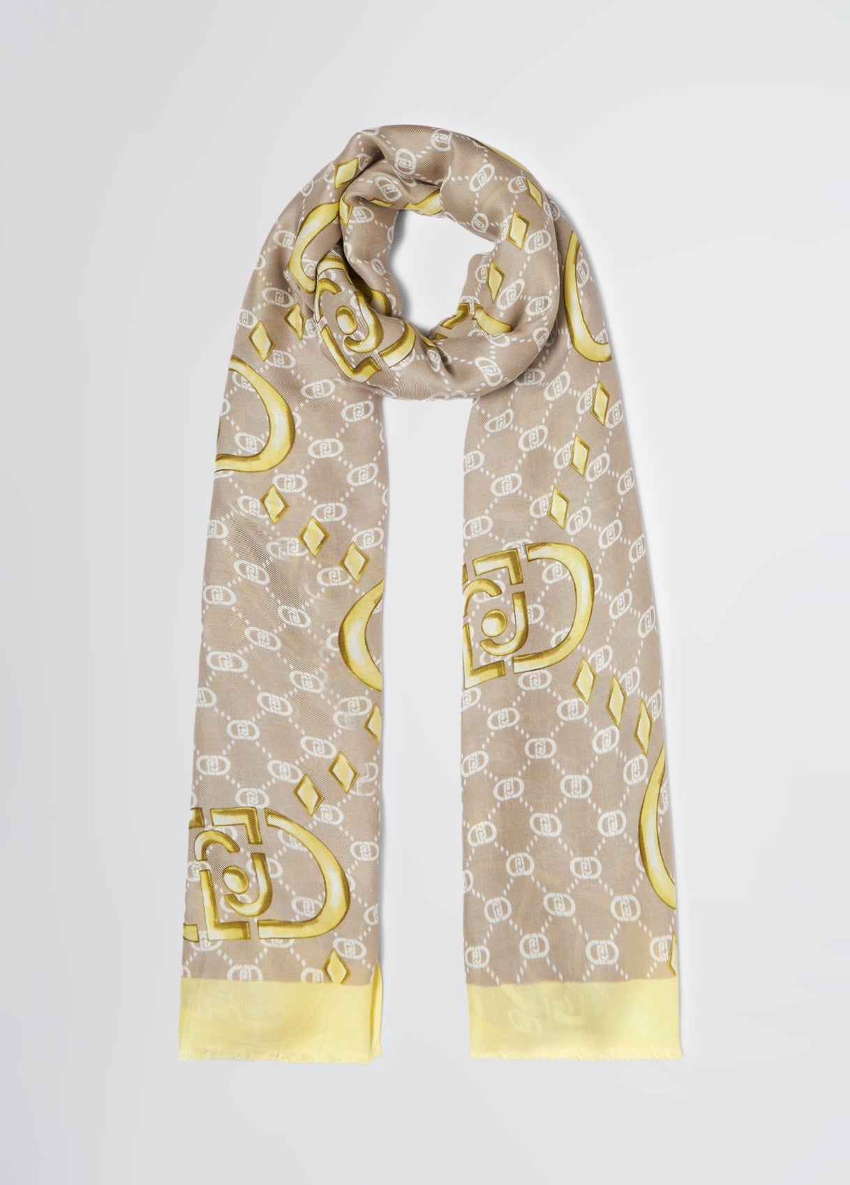 Foulard Donna Liu Jo con Monogram e Dettagli Grafici Giallo TU | Giò Fashion