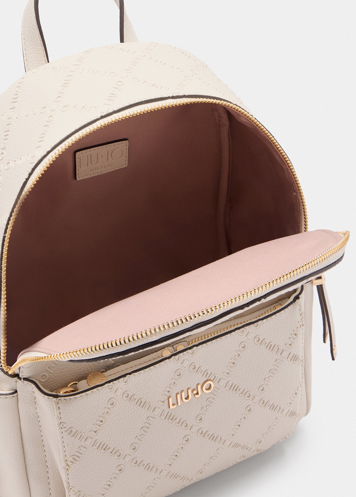 Zaino Liu Jo compatto con logo in rilievo e tasche laterali