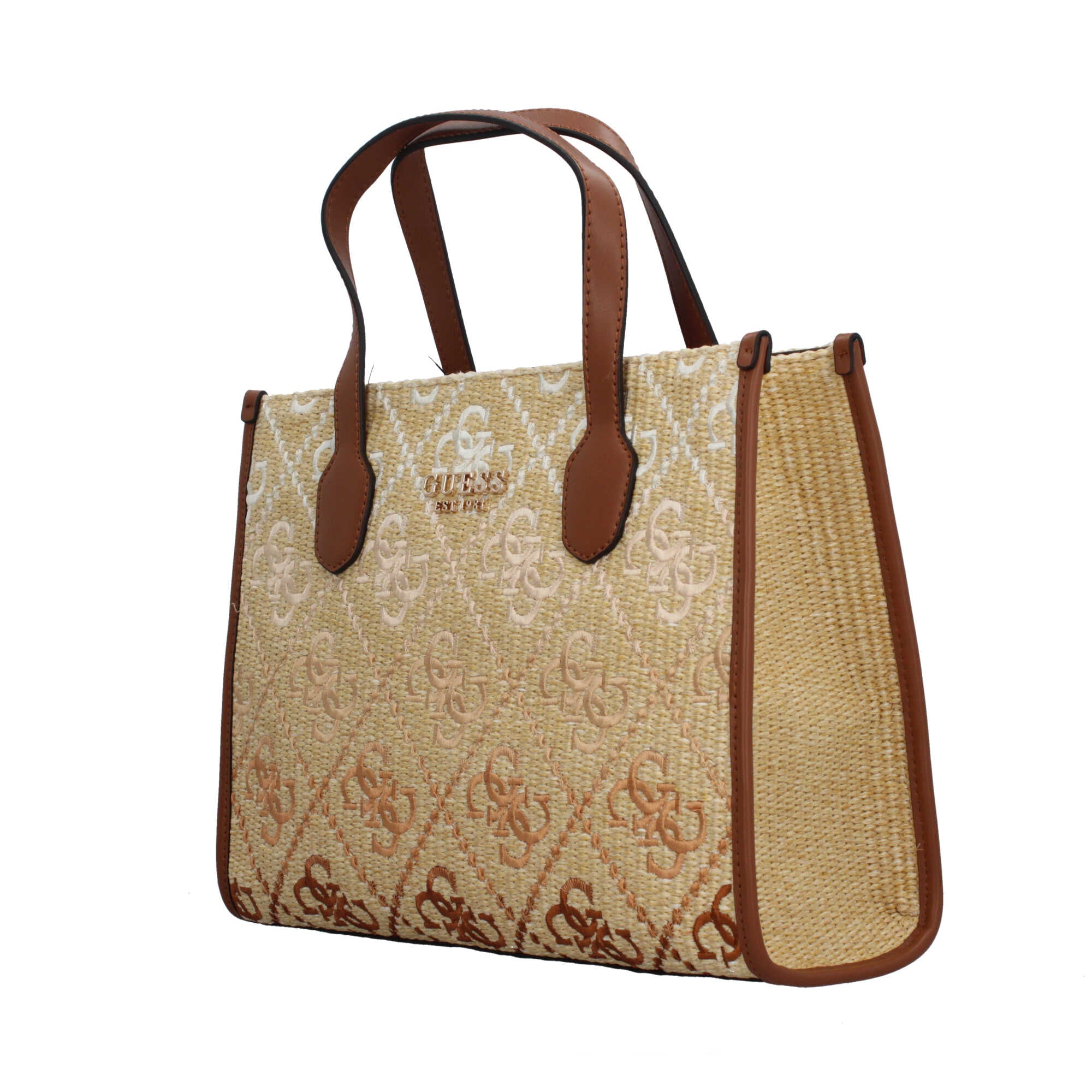 Borsa shopper Guess con effetto intrecciato, manici e tracolla regolabile