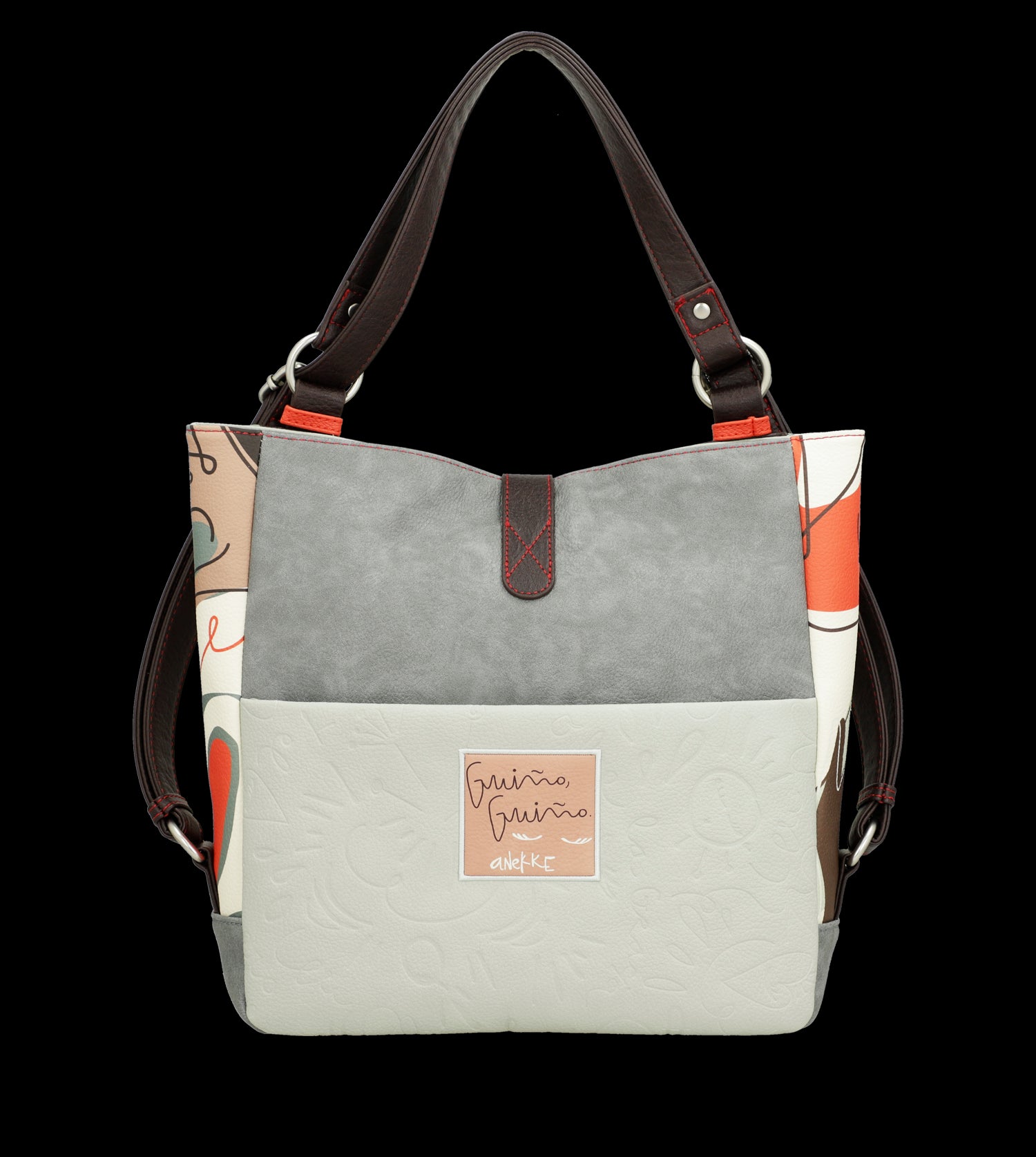 Borsa Anekke versatile con doppio utilizzo e design artistico