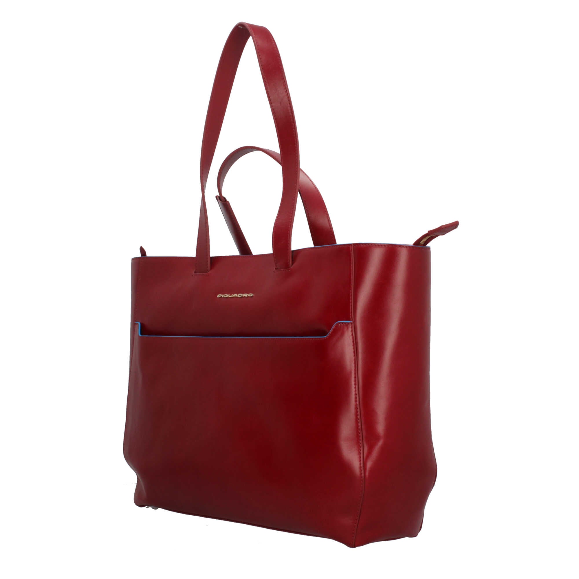 Tote bag Piquadro in pelle per laptop 15,6" con protezione RFID