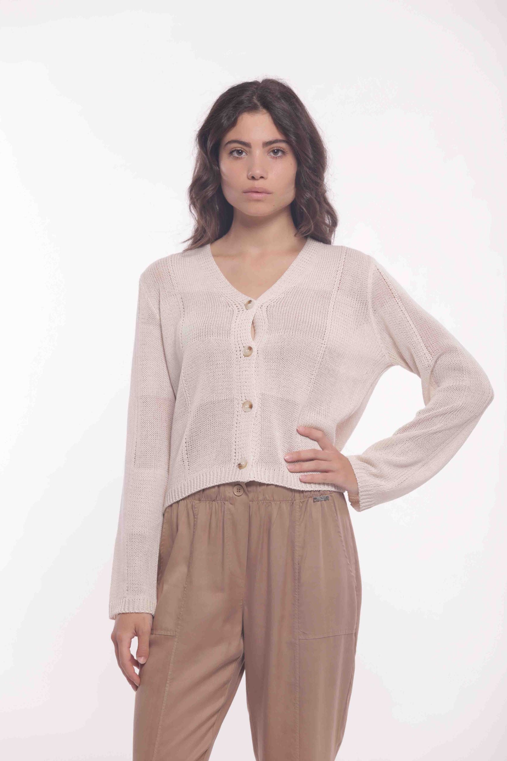 Cardigan Geometrico in Maglia Leggera Mimi Mua