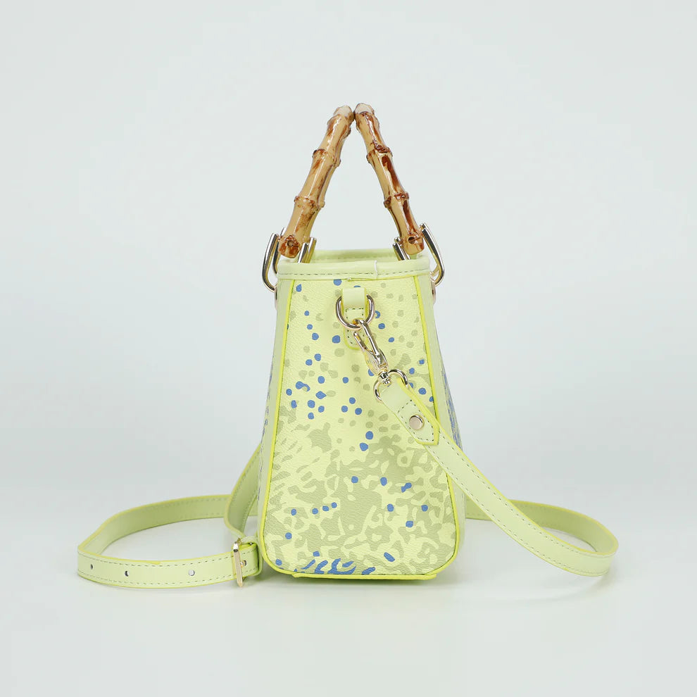Borsa a mano Mimi Mua con manici effetto bamboo Giallo TU | Giò Fashion