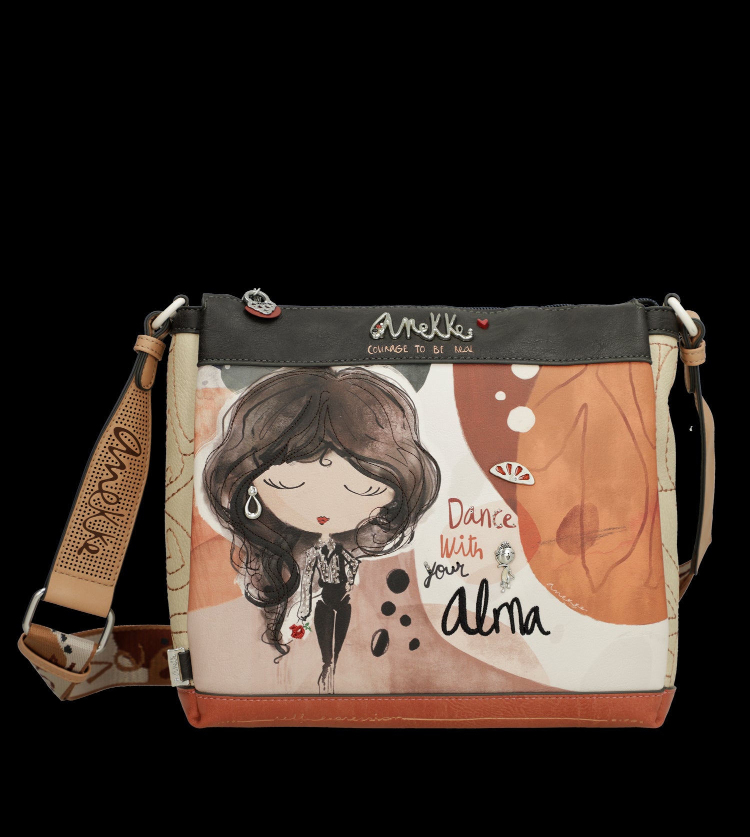 Borsa a tracolla Anekke con design artistico ispirato alla danza