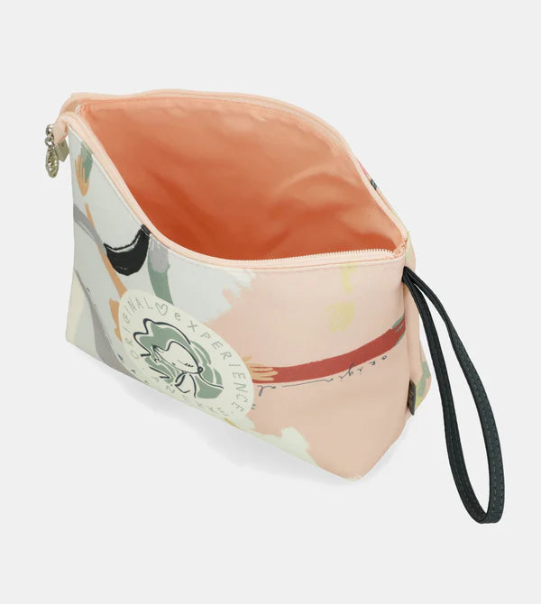 Pochette Anekke con stampa artistica e cinturino da polso