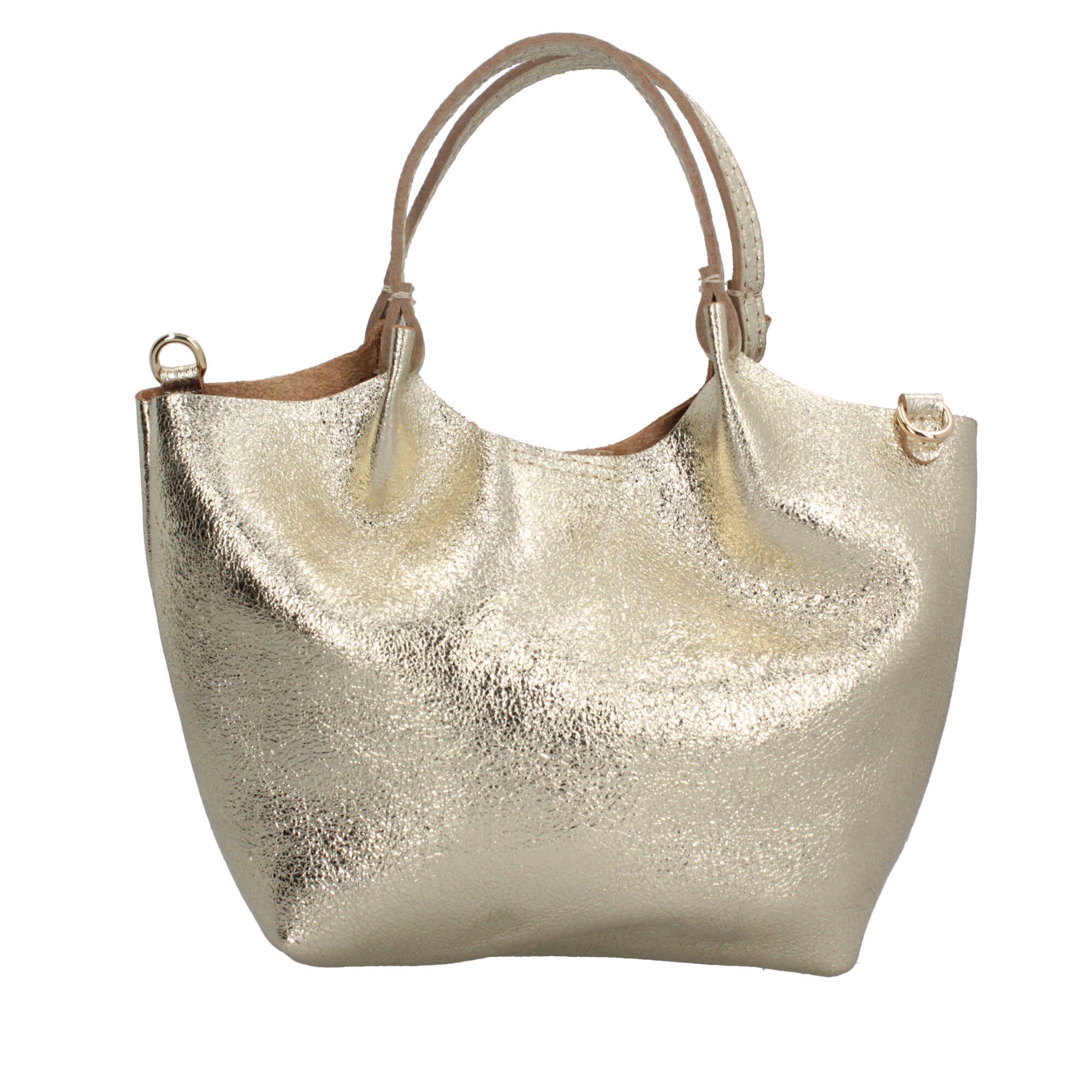 Borsa a mano in pelle martellata dal design versatile