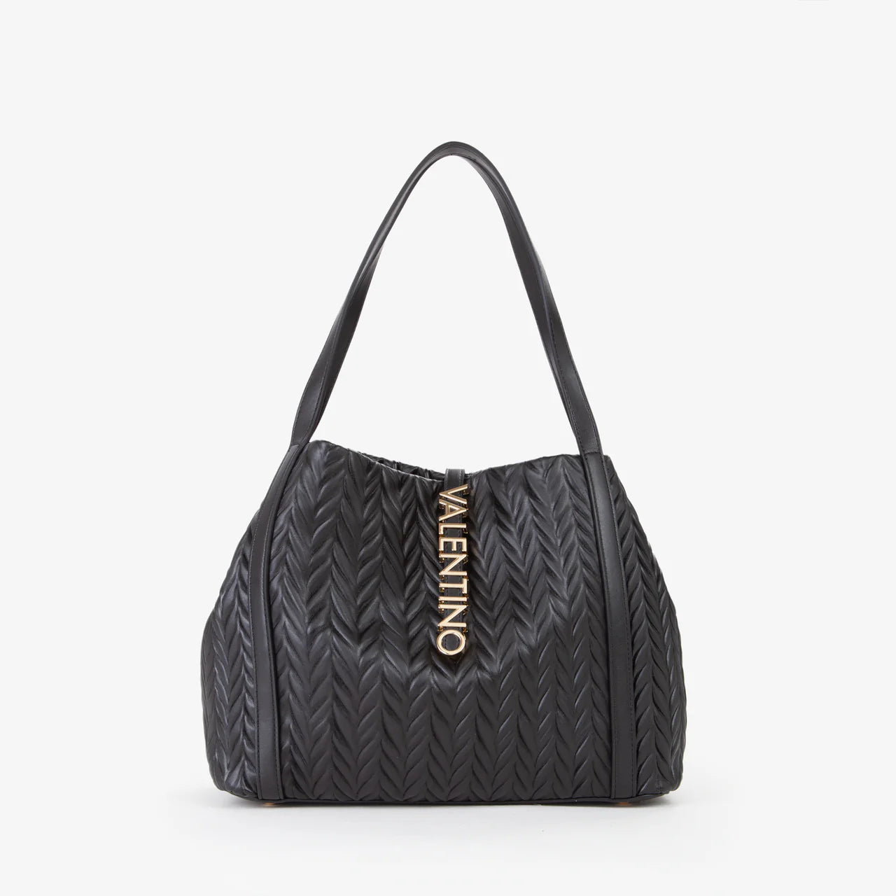 Valentino borsa shopper donna trapuntata con logo Nero TU | Giò Fashion