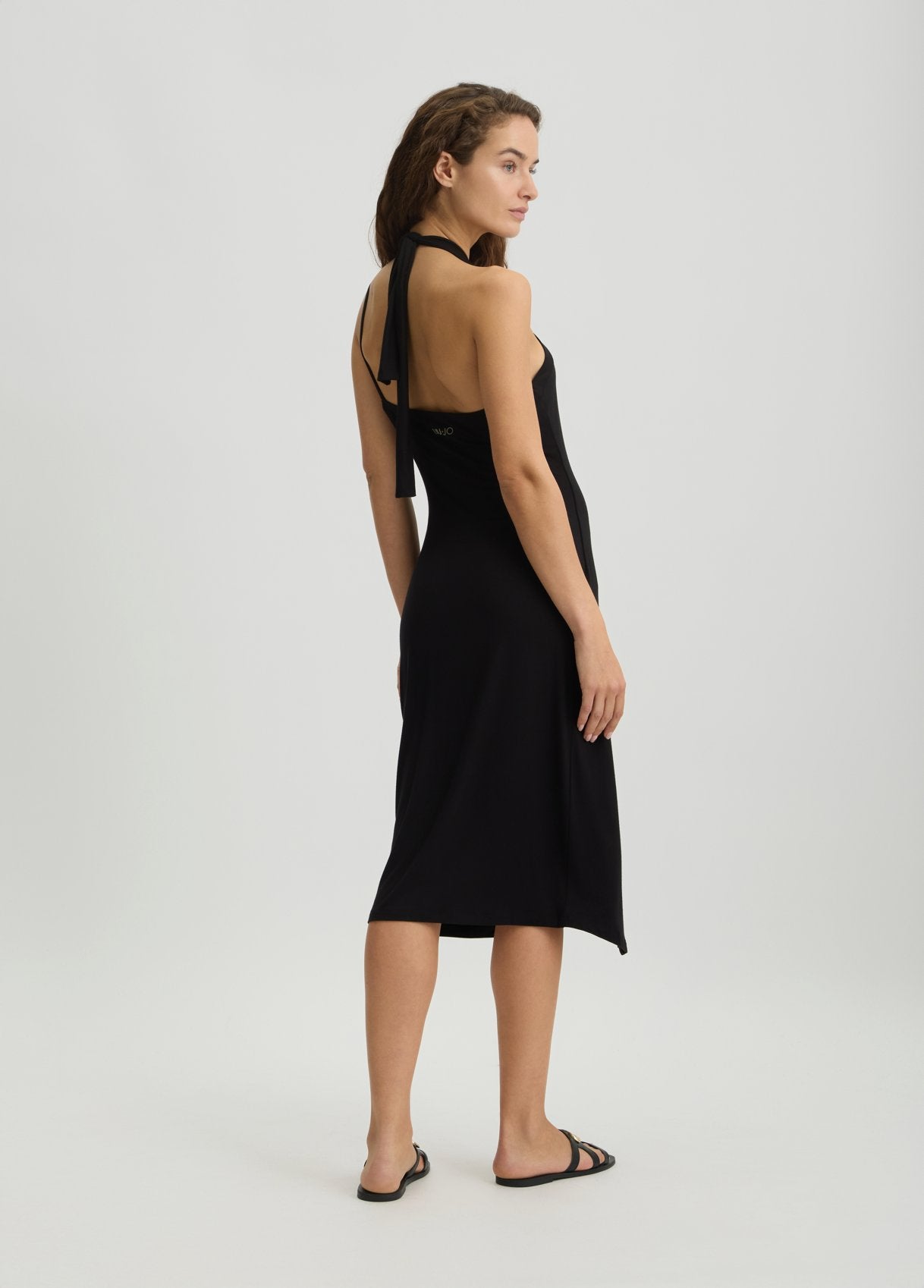Liu Jo Abito Midi in Jersey con Drappeggio