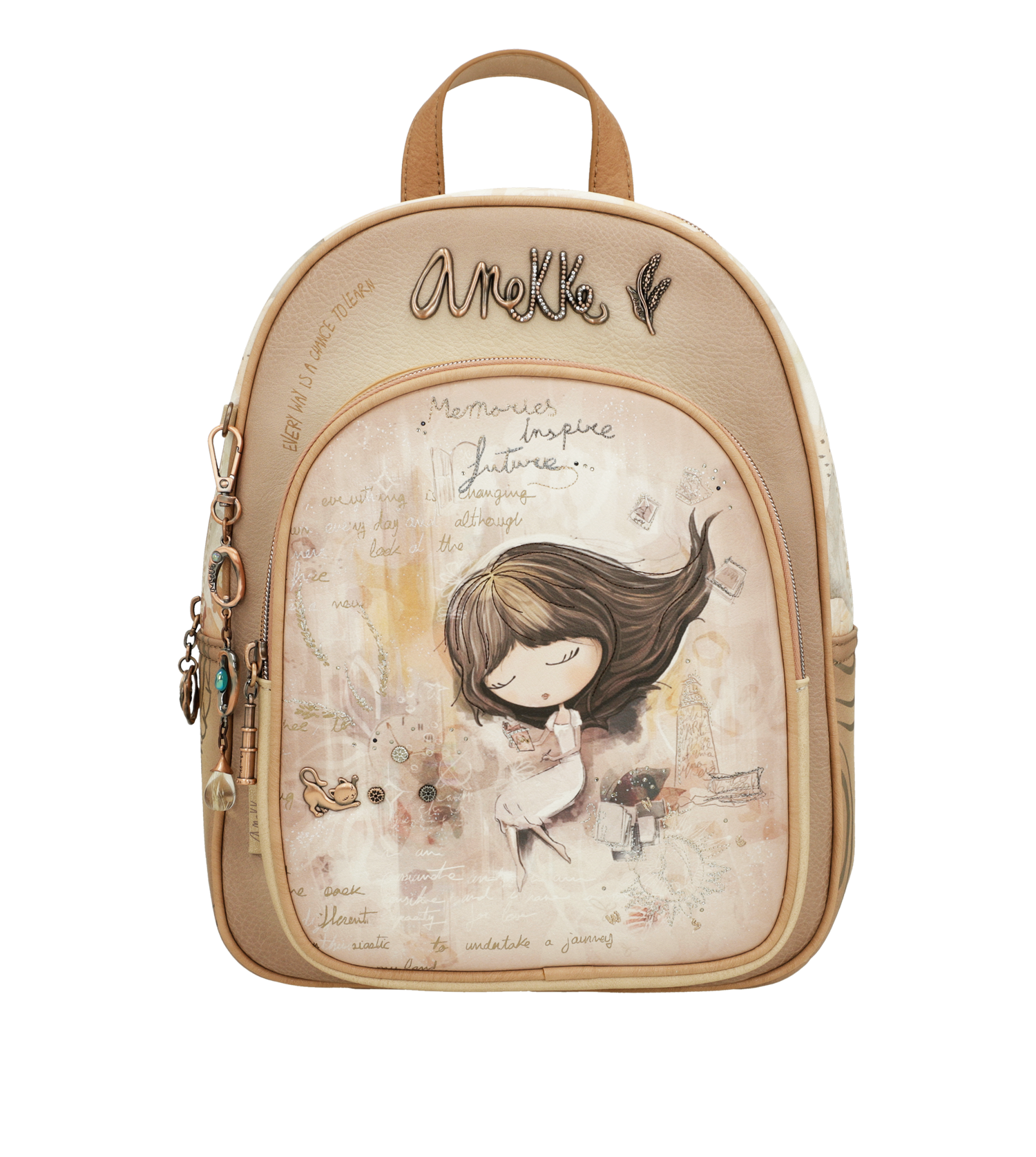 Zaino Anekke compatto ed elegante con tasca frontale Beige TU | Giò Fashion