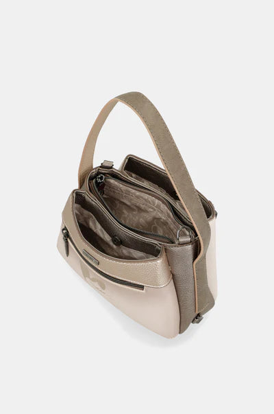Borsa a Spalla Anekke Donna con Tracolla Regolabile e Chiusura Zip Beige TU | Giò Fashion