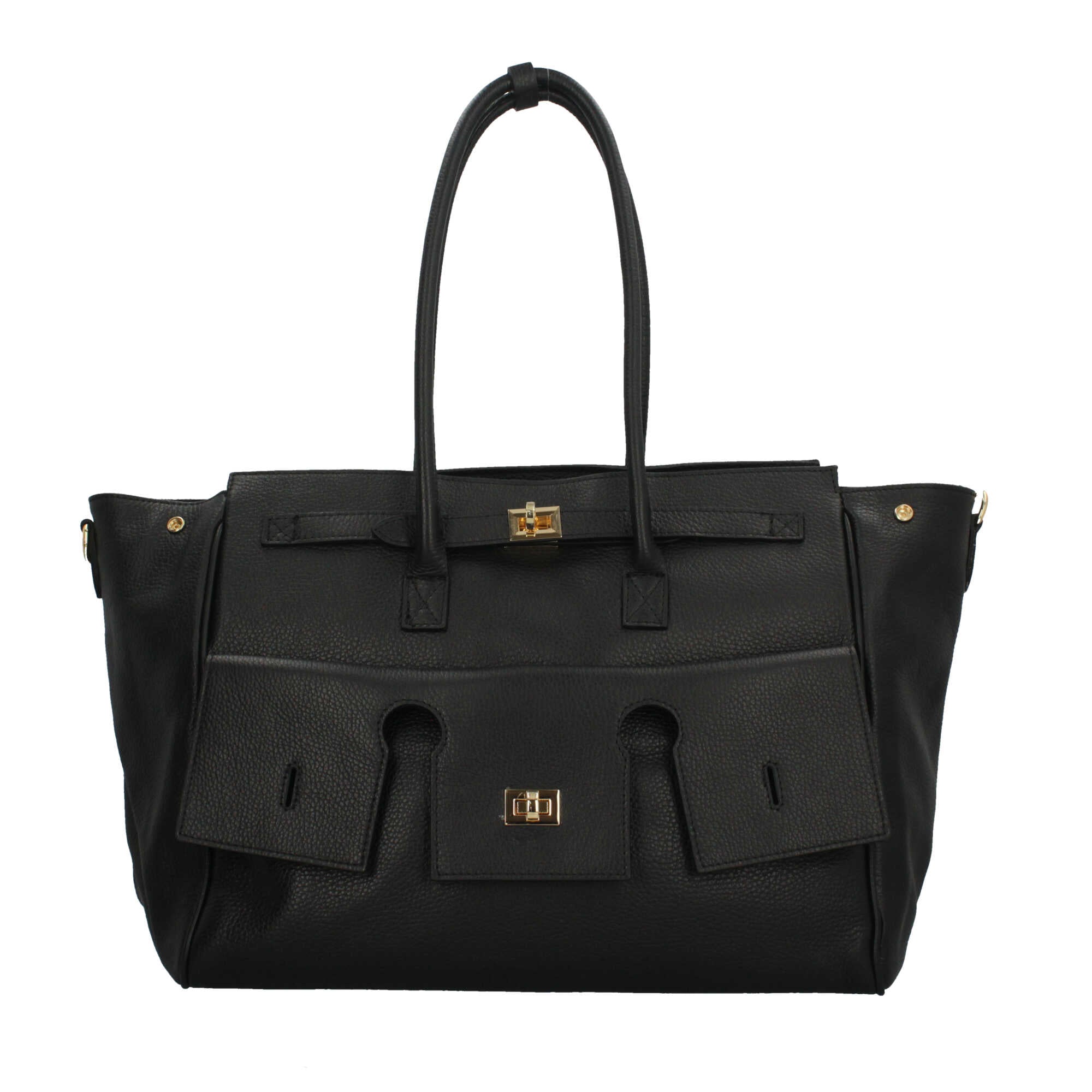 Borsa Made in Italy in vera pelle a spalla con design strutturato