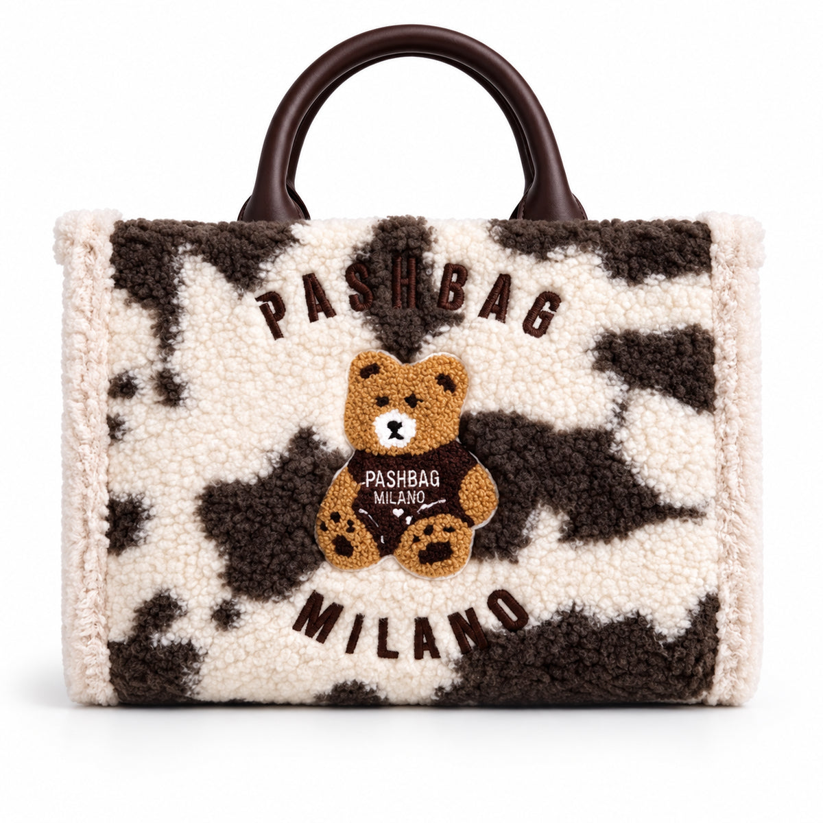PashBag Borsa a Mano Morbida con Orsetto Ricamato