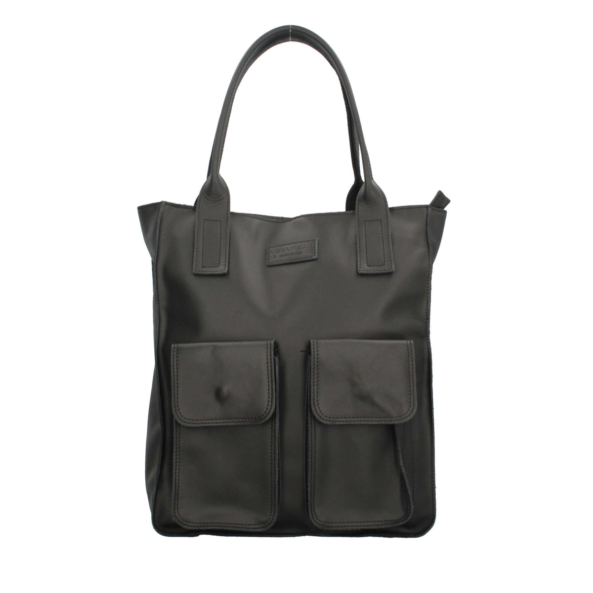 Borsa Made in Italy shopper in vera pelle con manici lunghi Nero TU | Giò Fashion