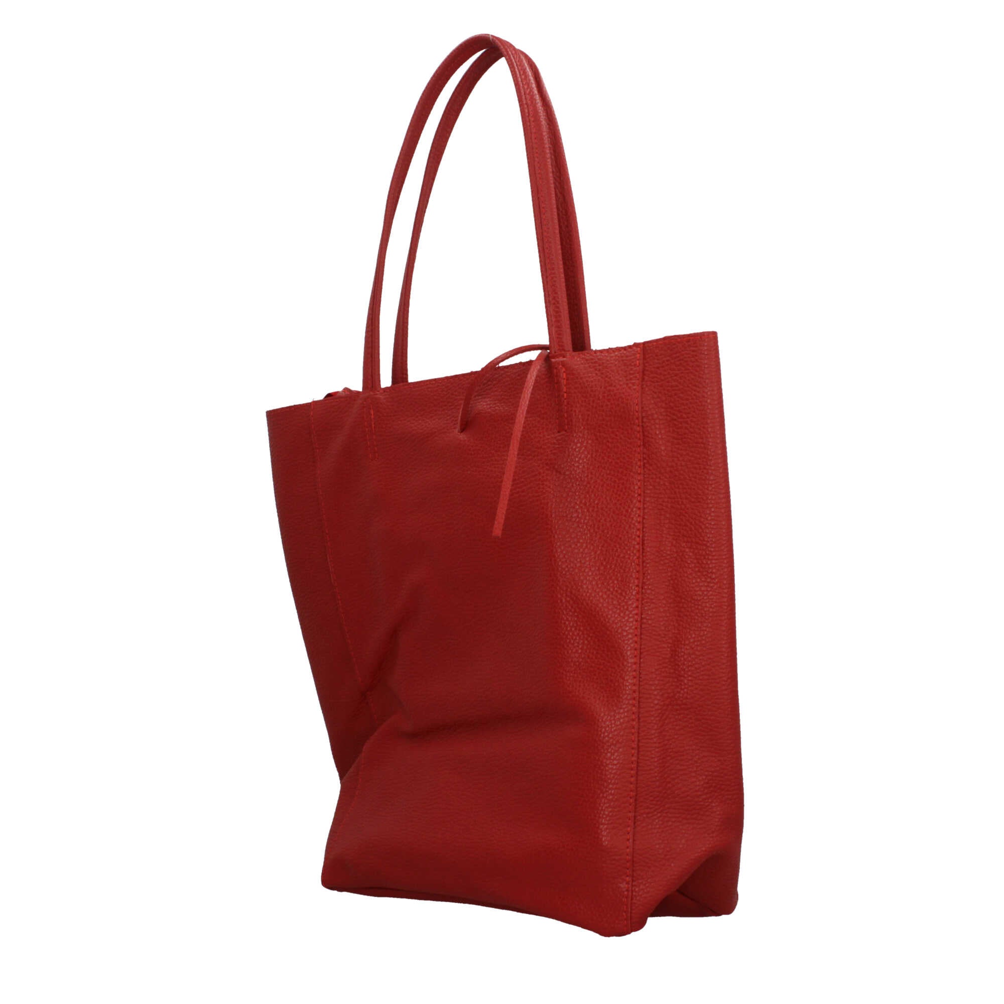 Shopper in pelle martellata Made in Italy dal design essenziale