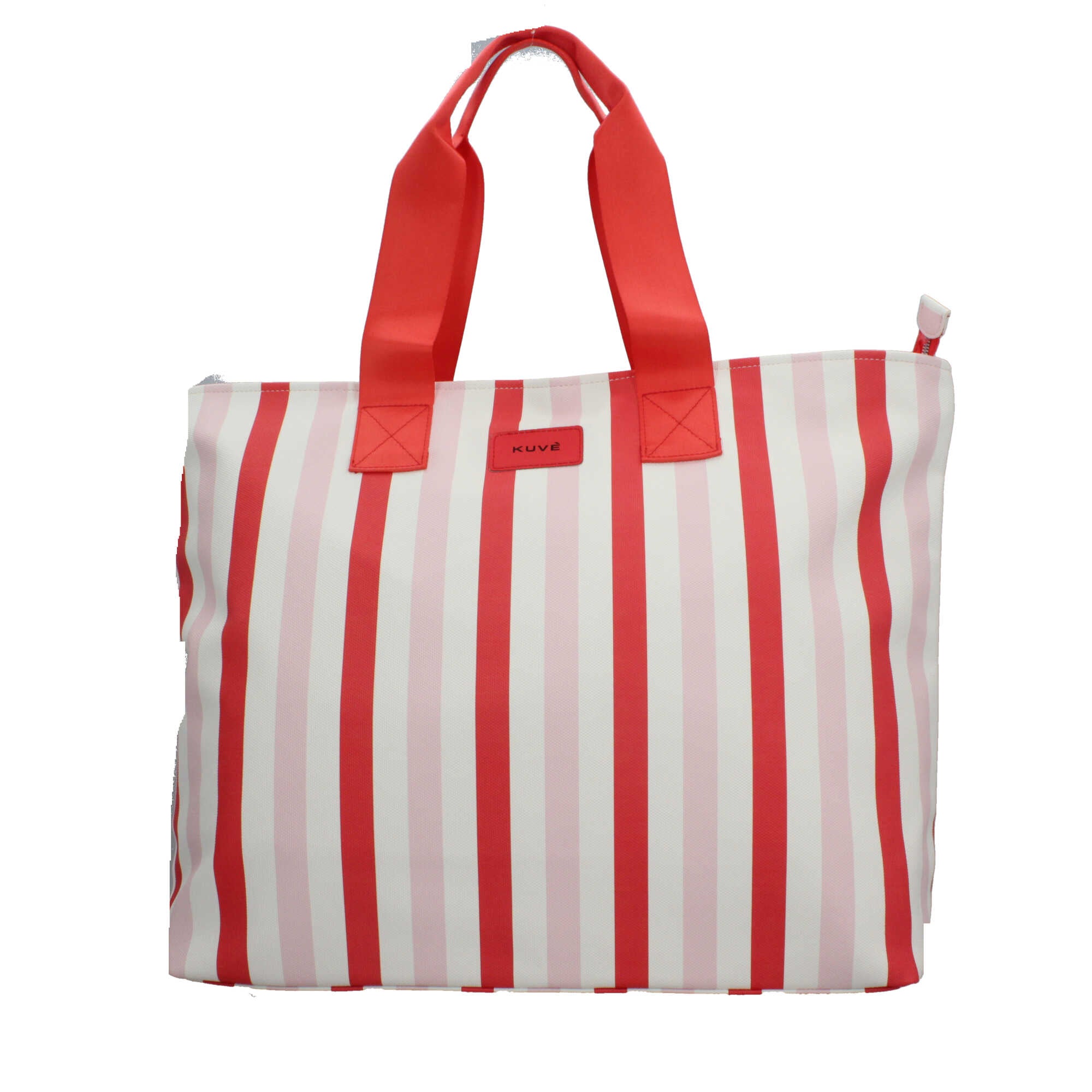 Shopping bag KUVE con righe verticali e manici in tessuto