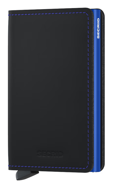 Portafoglio Secrid Slimwallet in pelle con protezione RFID e design minimal BLU TU | Giò Fashion