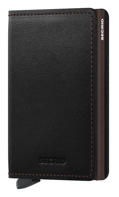Portafoglio Secrid Slimwallet in pelle con protezione RFID e design sottile NERO/MARRO TU | Giò Fashion