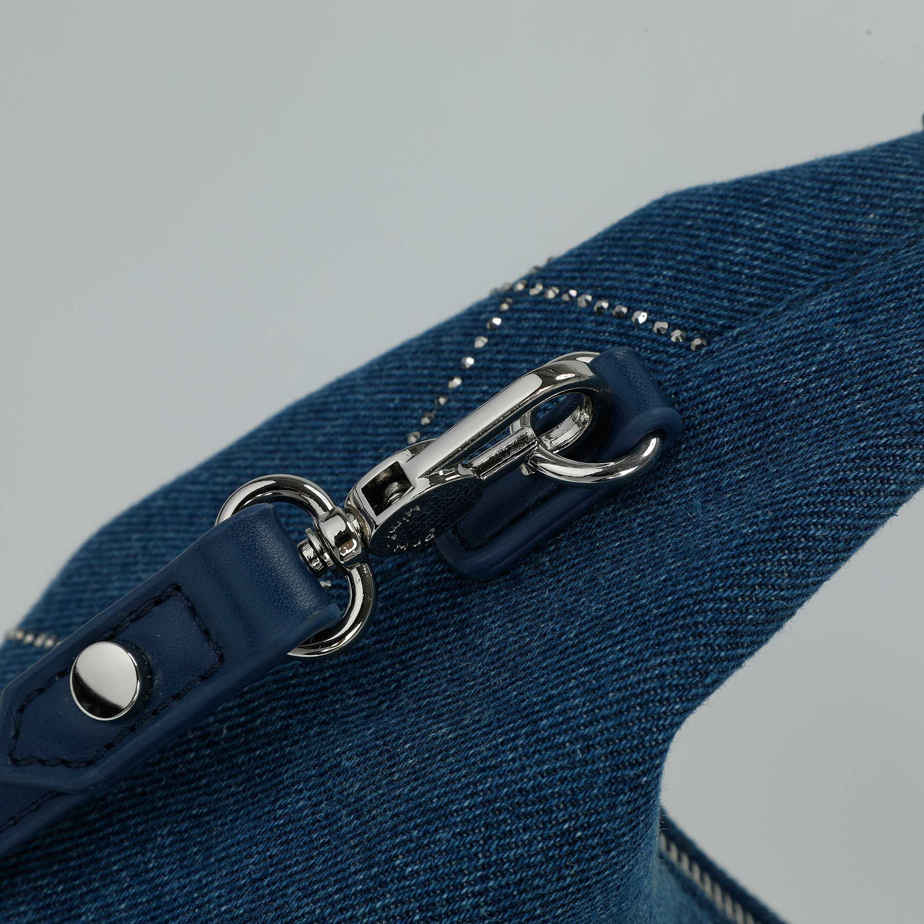 Mimi Mua borsa a sacca in jeans con strass