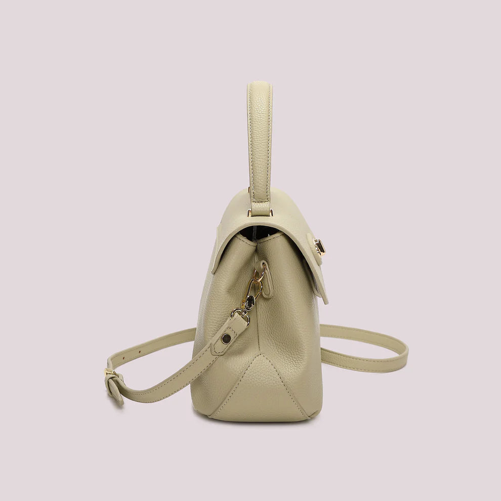 Mimi Mua borsa a mano elegante con patta e chiusura girevole VERDE PASTELLO TU | Giò Fashion