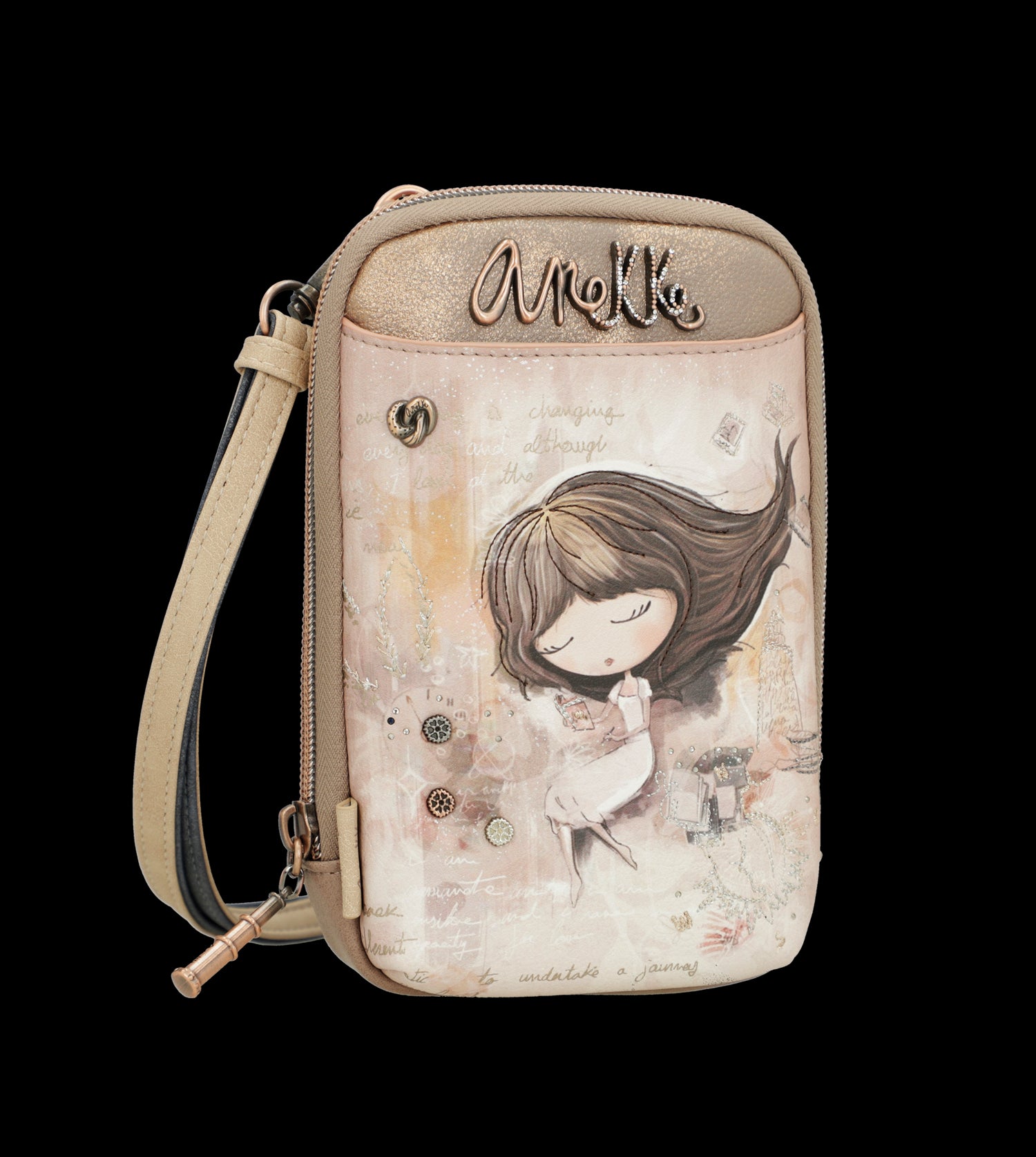 Mini borsa a tracolla Anekke compatta ed elegante con design artistico