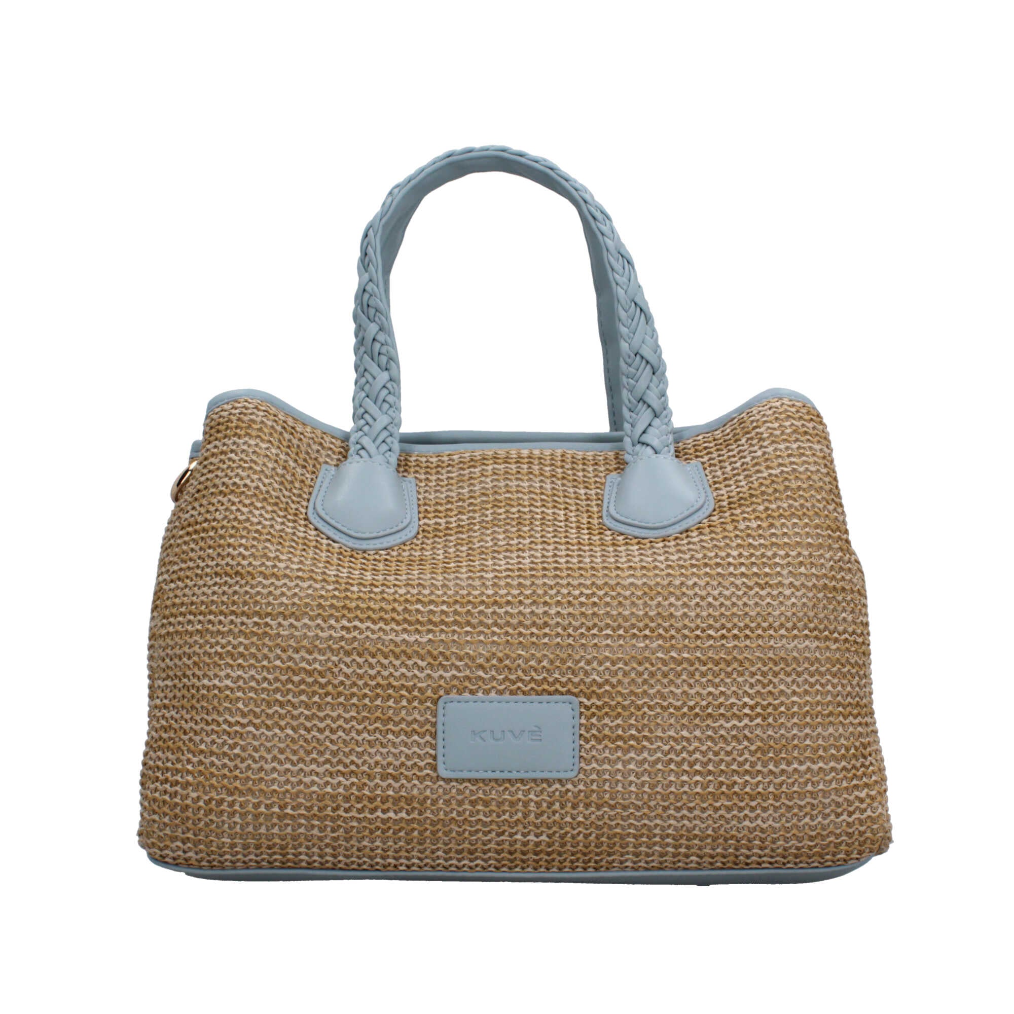 Borsa a mano Kuve in paglia sintetica con manici intrecciati