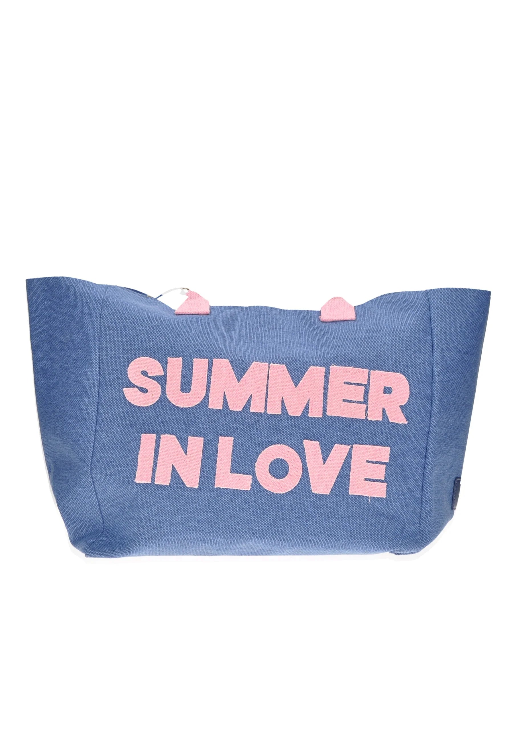 Shopping bag KUVE in tessuto con scritta estiva