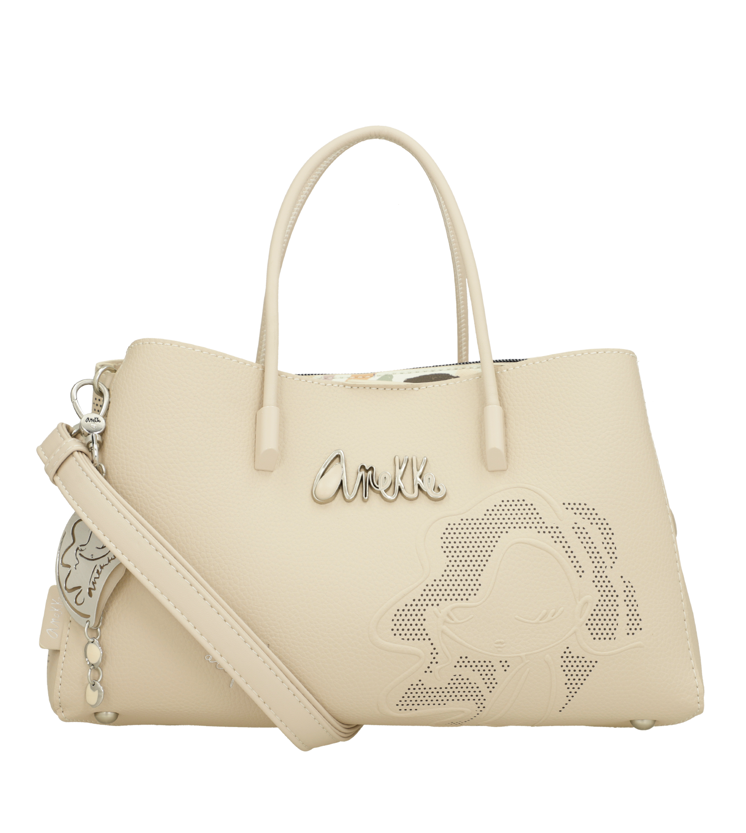 Borsa Anekke con decorazioni traforate e tracolla removibile